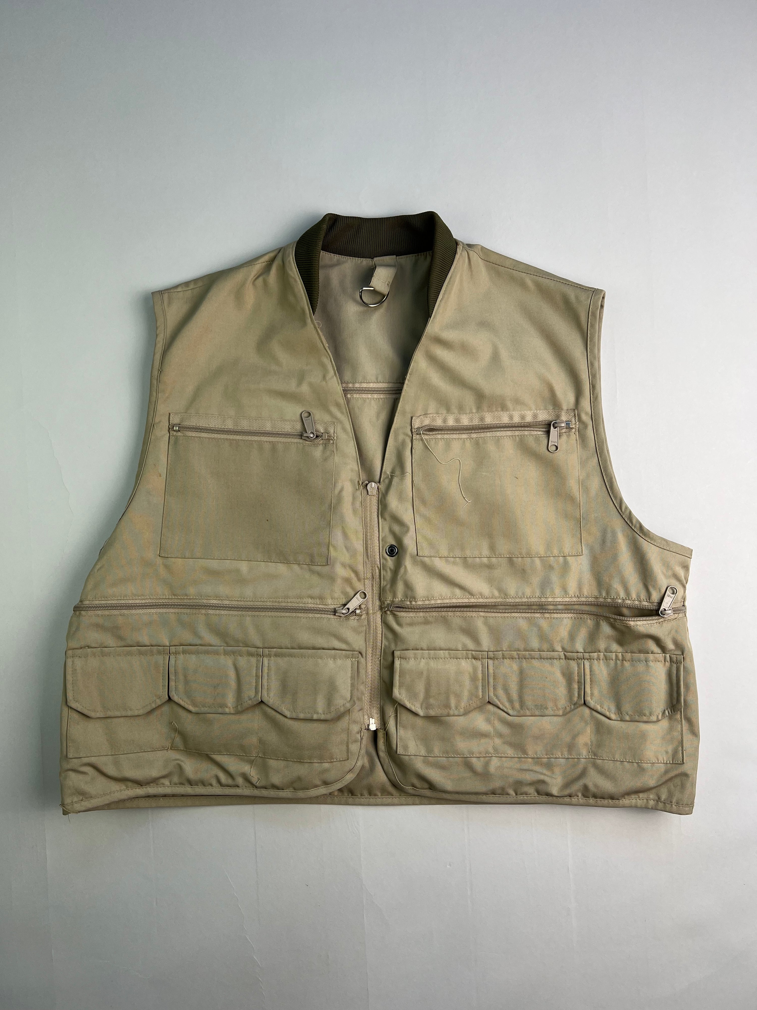 VINTAGE HUNTING WORKWEAR VEST BEIGE - L