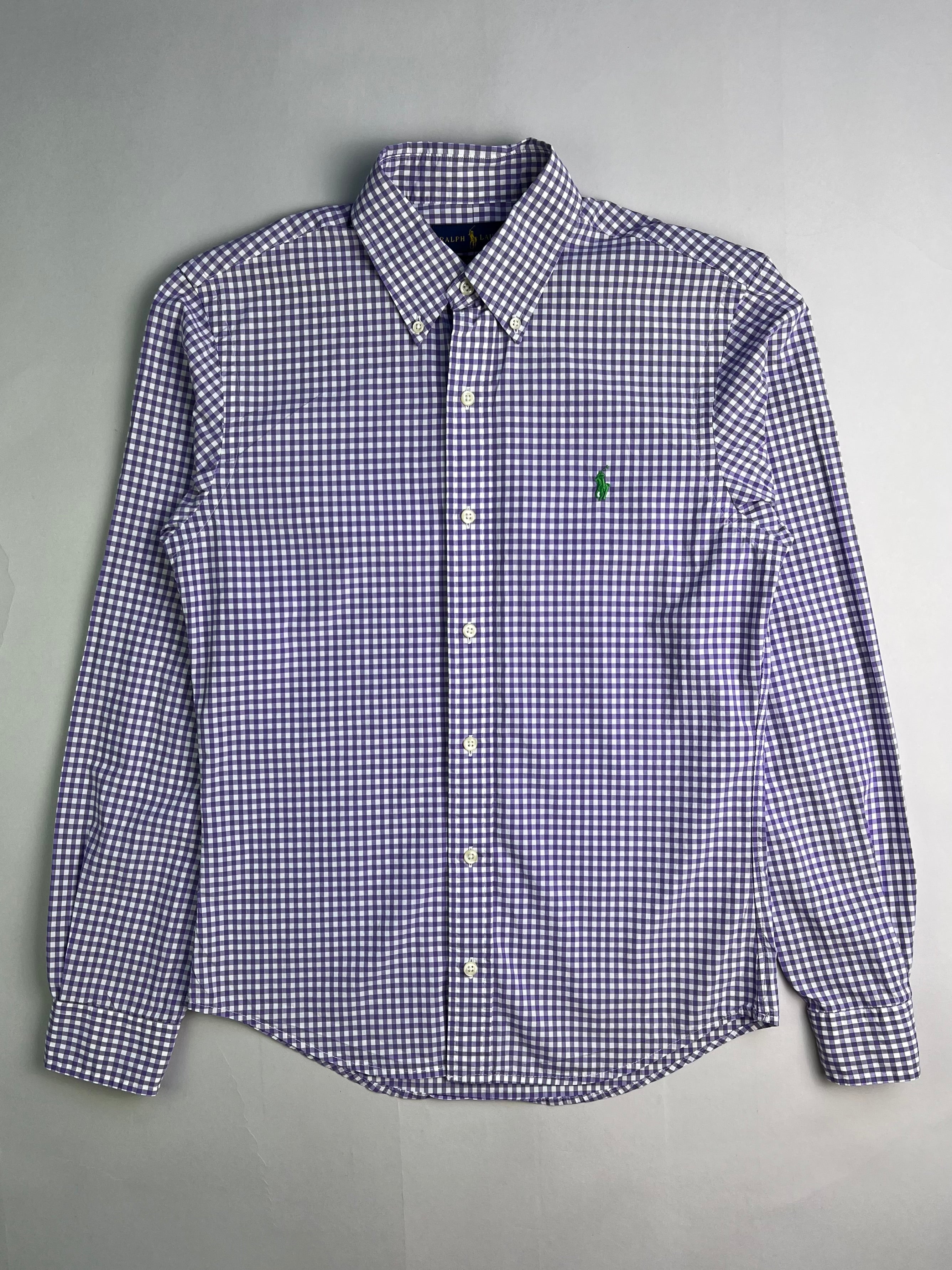 RALPH LAUREN COTTON CHECKED SHIRT WHITE PINK - S
