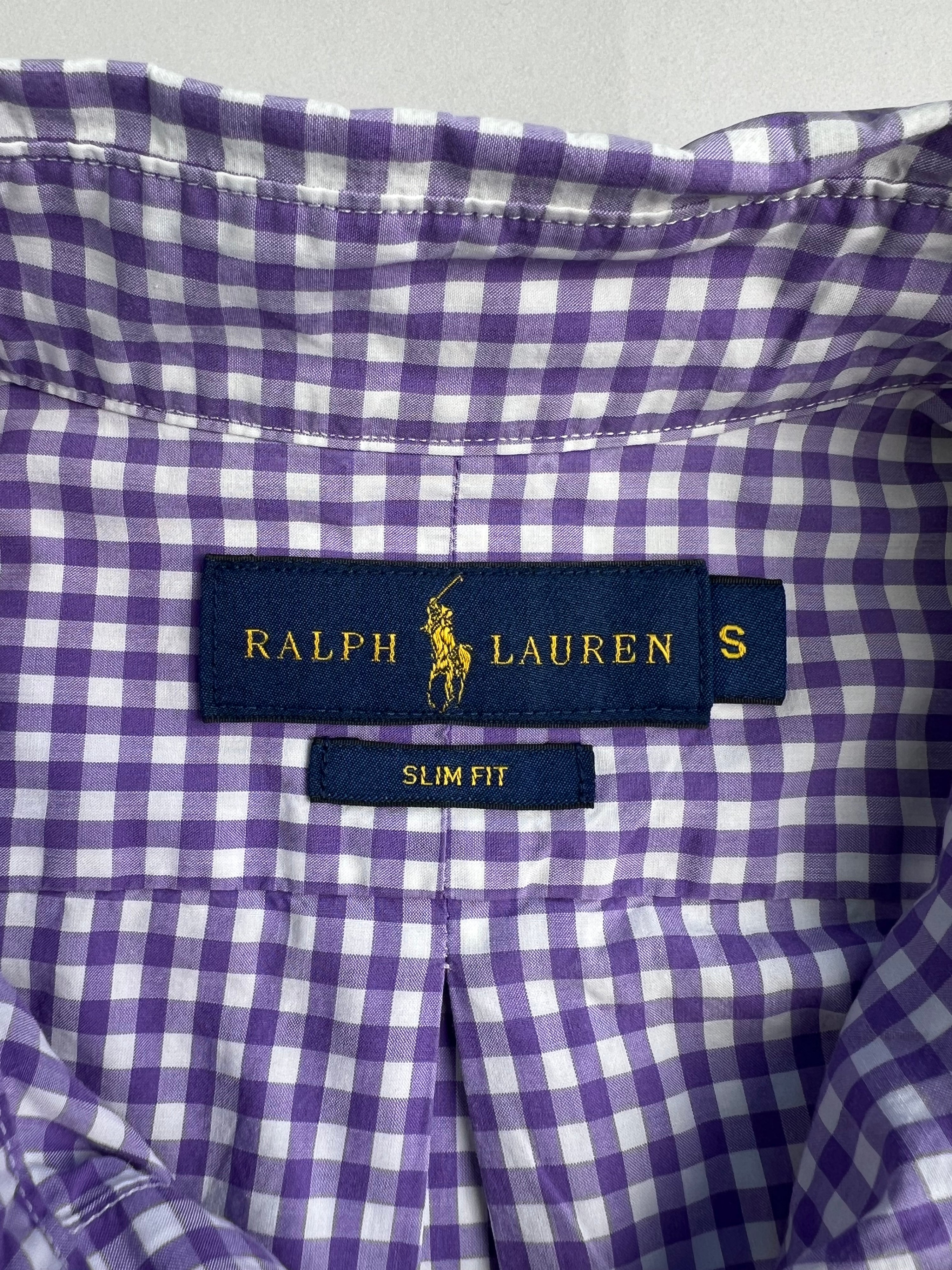 RALPH LAUREN COTTON CHECKED SHIRT WHITE PINK - S