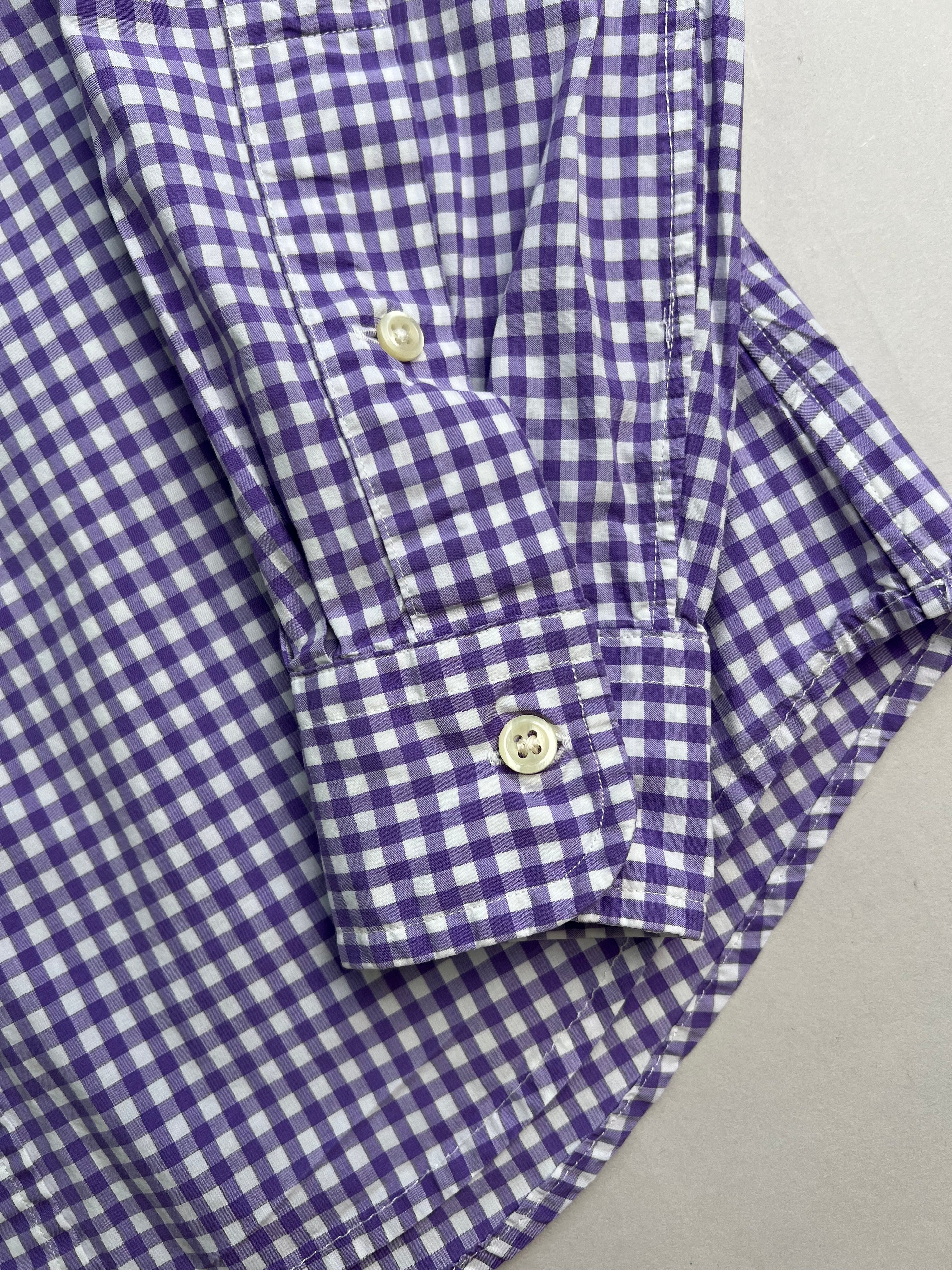RALPH LAUREN COTTON CHECKED SHIRT WHITE PINK - S