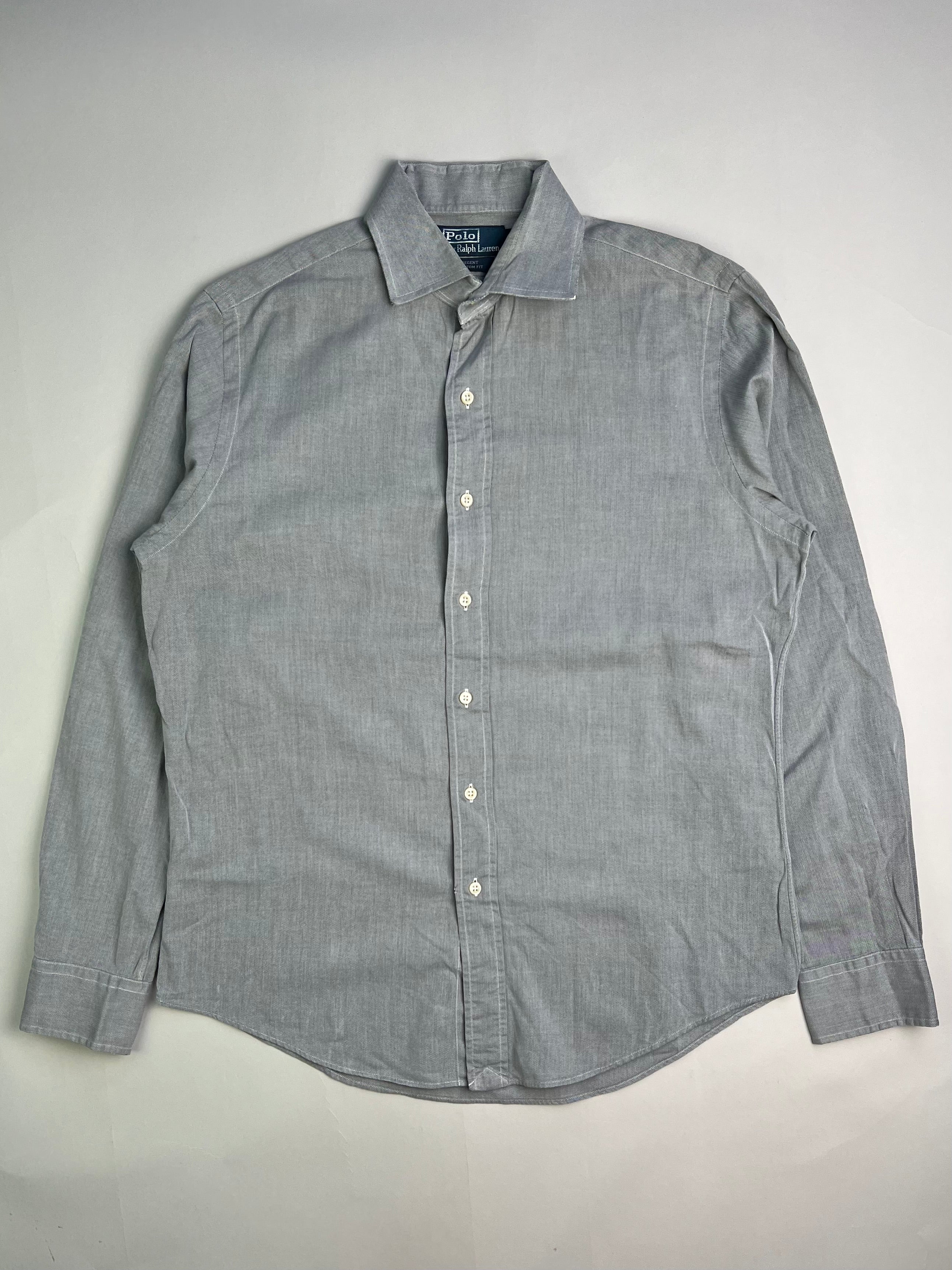 RALPH LAUREN COTTON SHIRT GREY  - M