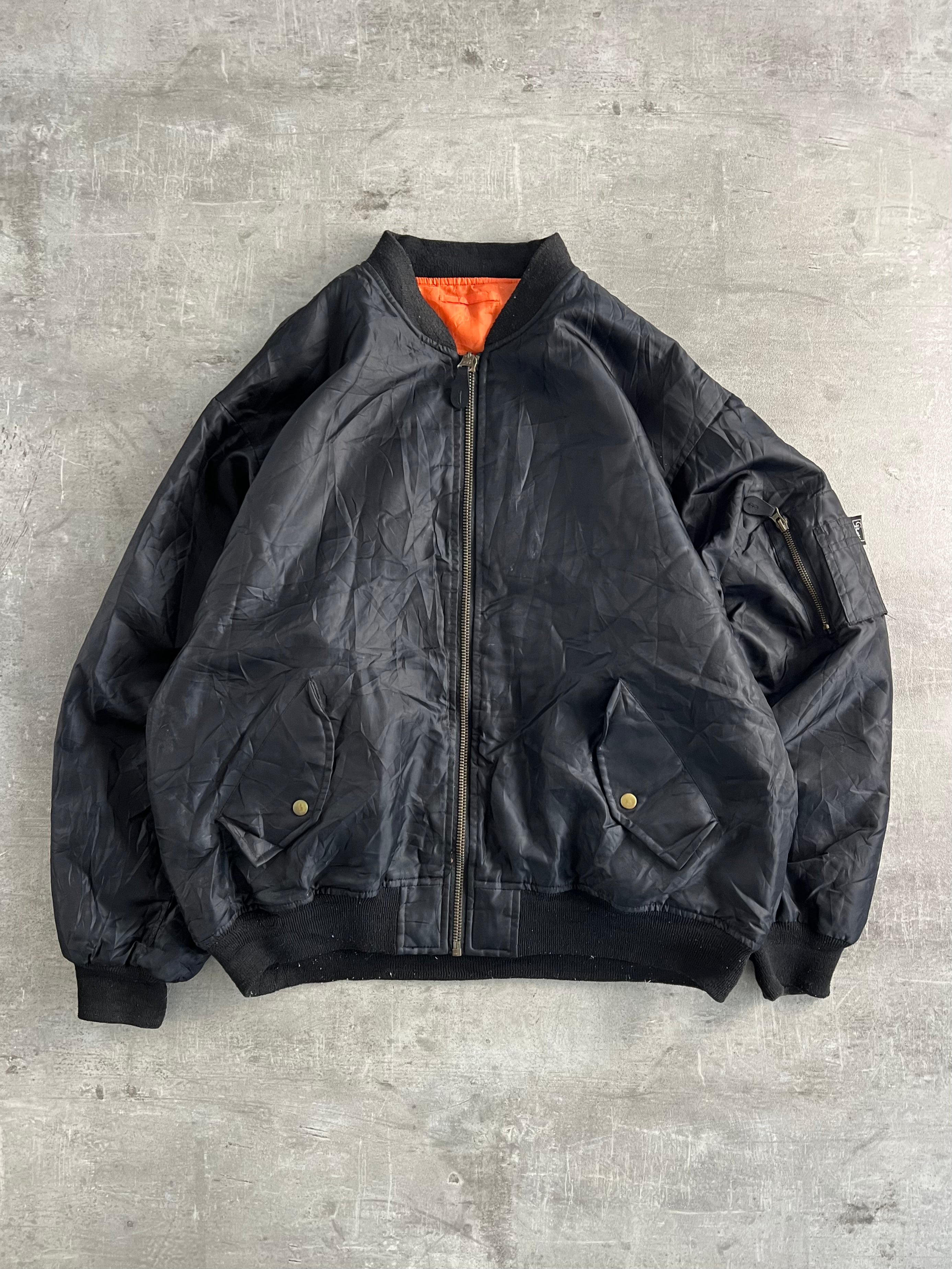 BOMBER MA1 JACKET VINTAGE BLACK - 3XL