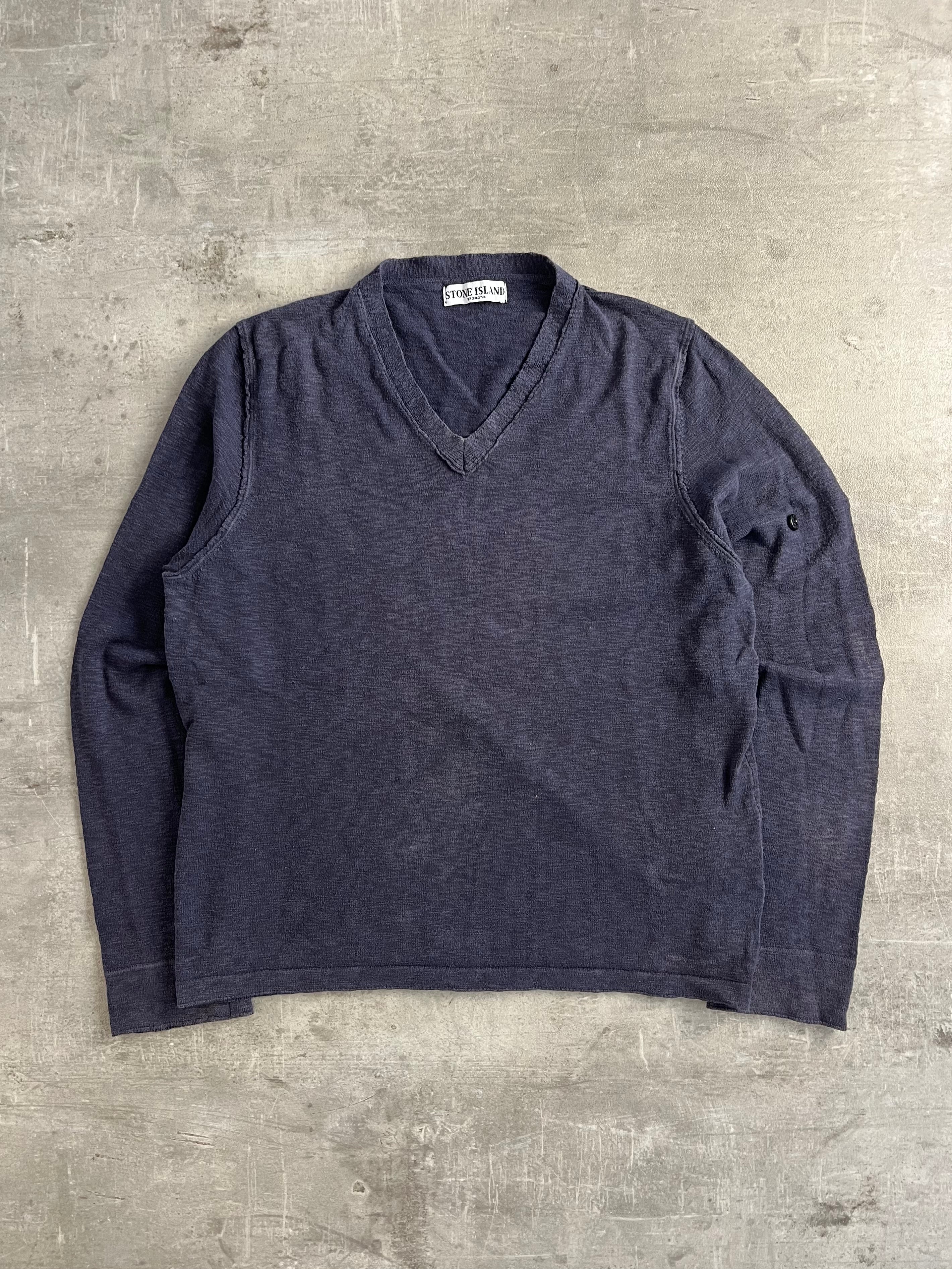 STONE ISLAND COTTON SWEATER BLUE - L