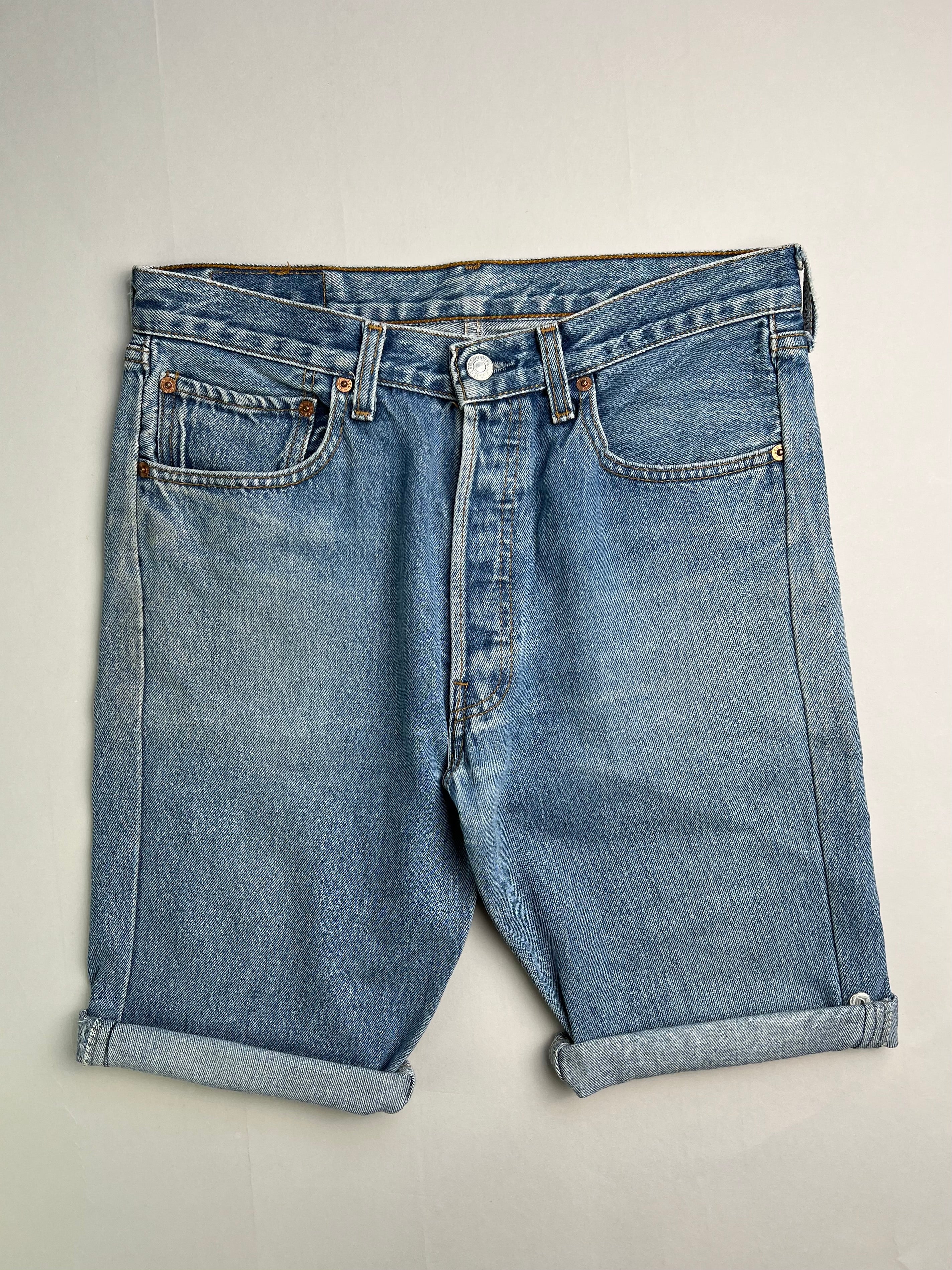 LEVIS 501 JEANS SHORTS BLUE WASH - W32