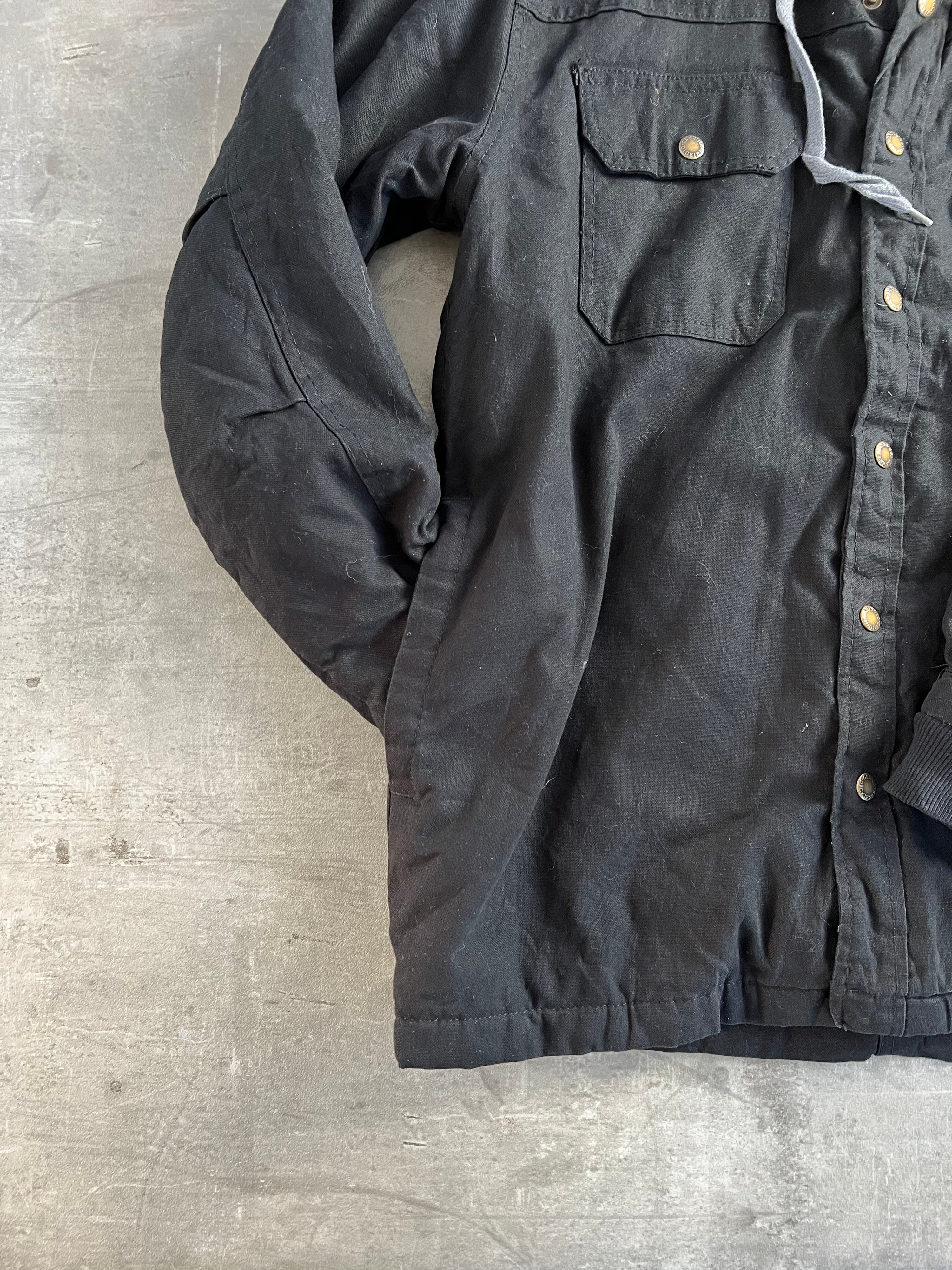 DICKIES HOODED SHIRT JACKET BLACK - LARGE