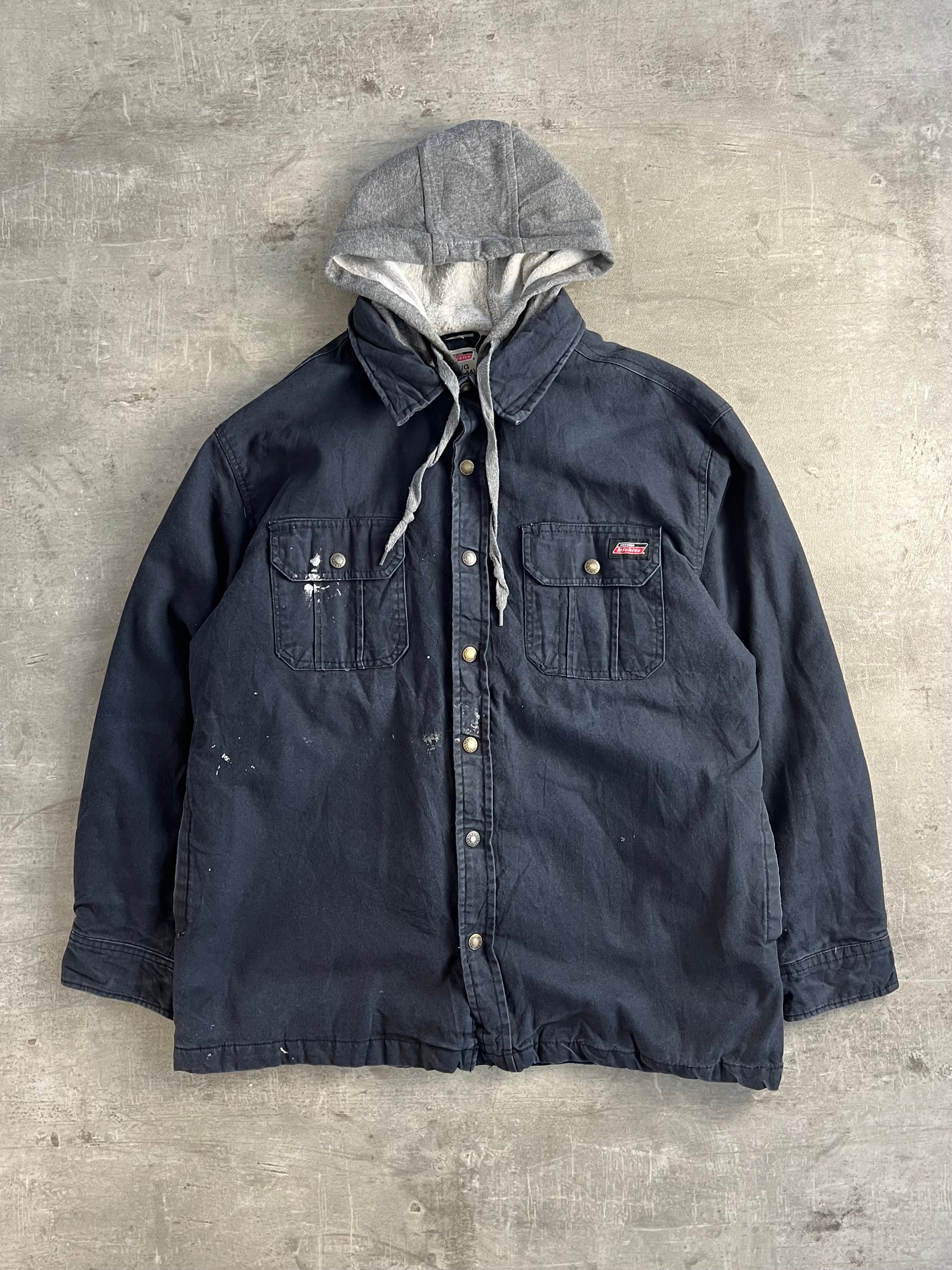 DICKIES HOODED SHIRT JACKET BLUE - L