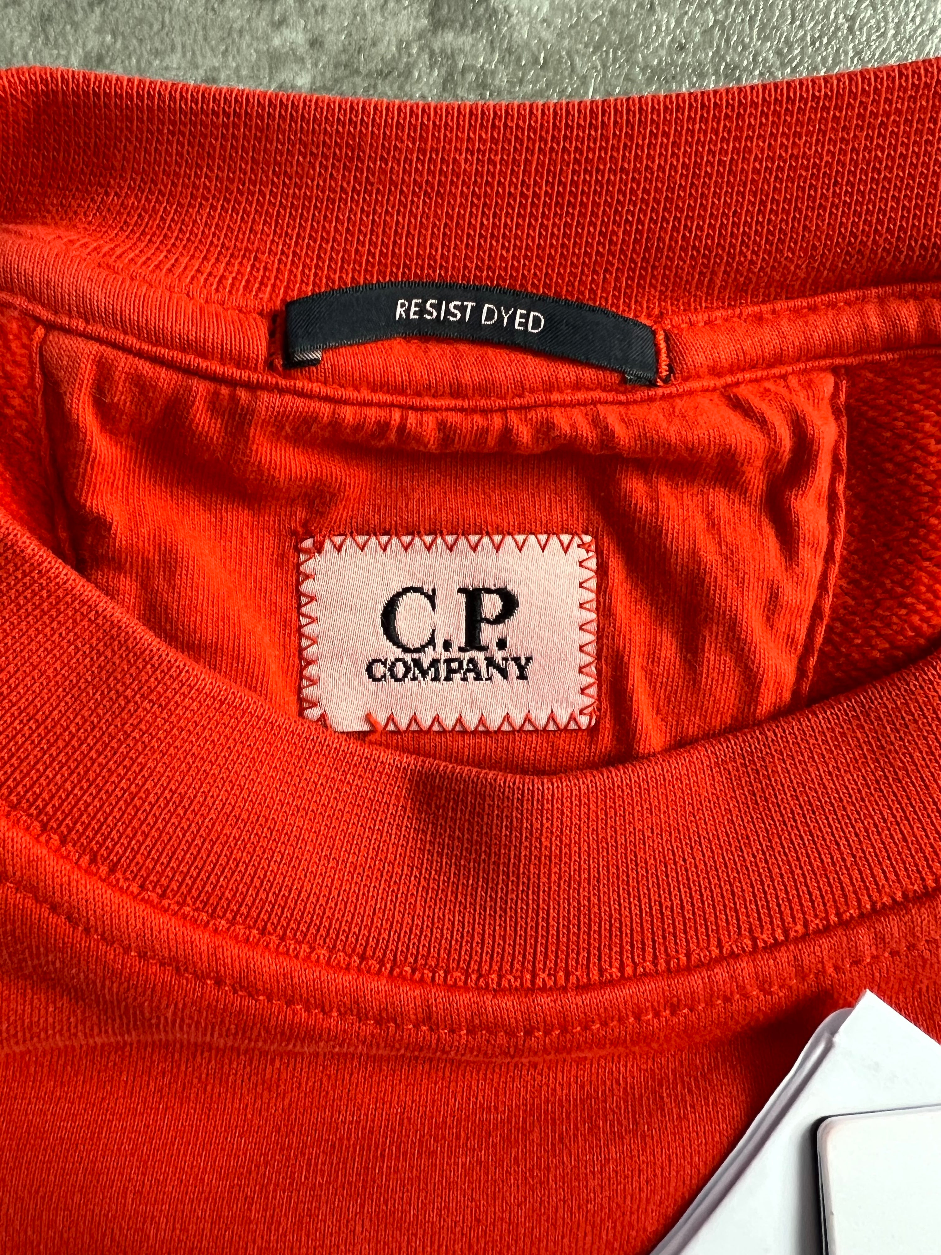 CP COMPANY CREWNECK DIAGONAL FLEECE LENS ORANGE - XL