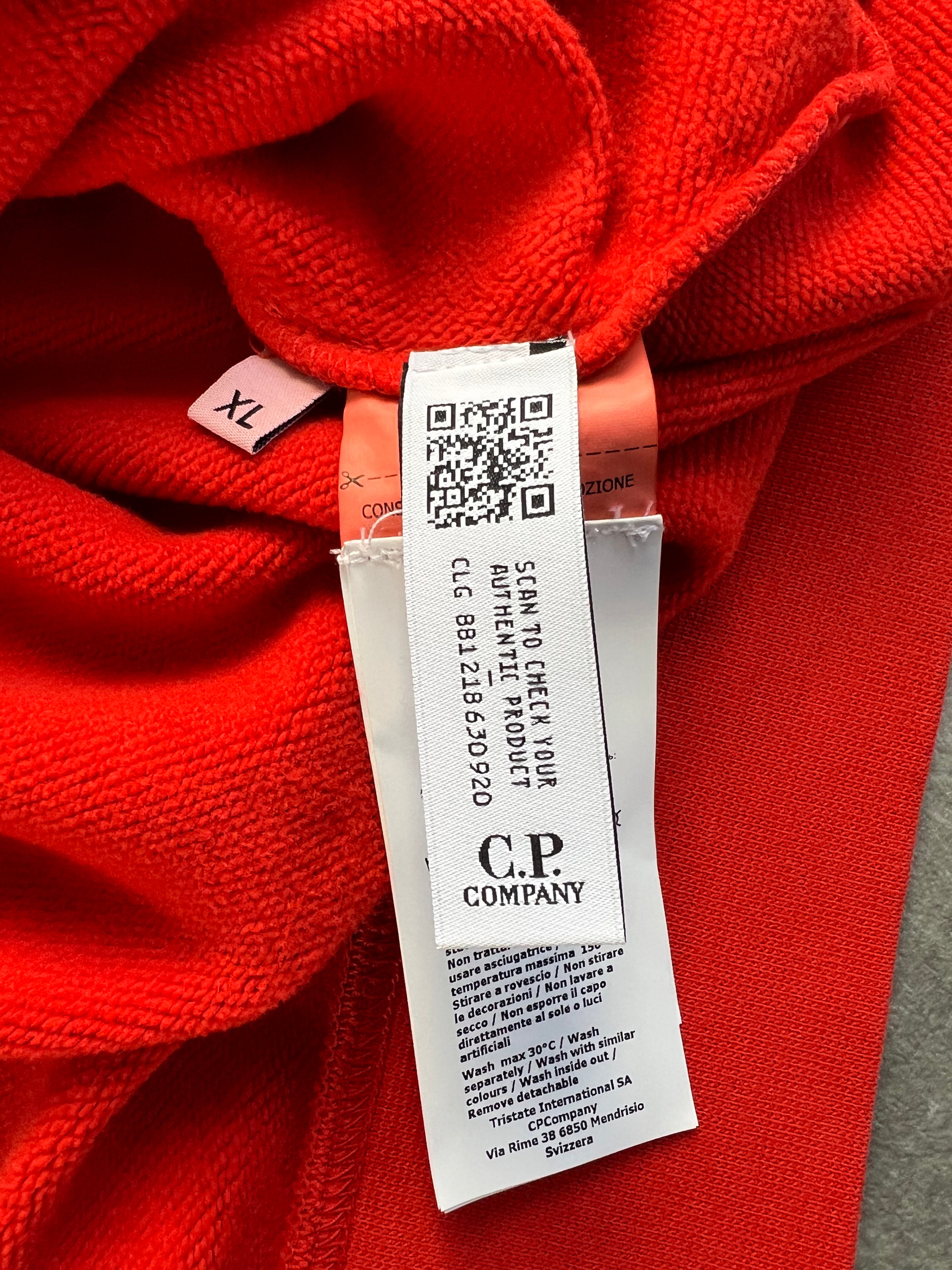 CP COMPANY CREWNECK DIAGONAL FLEECE LENS ORANGE - XL