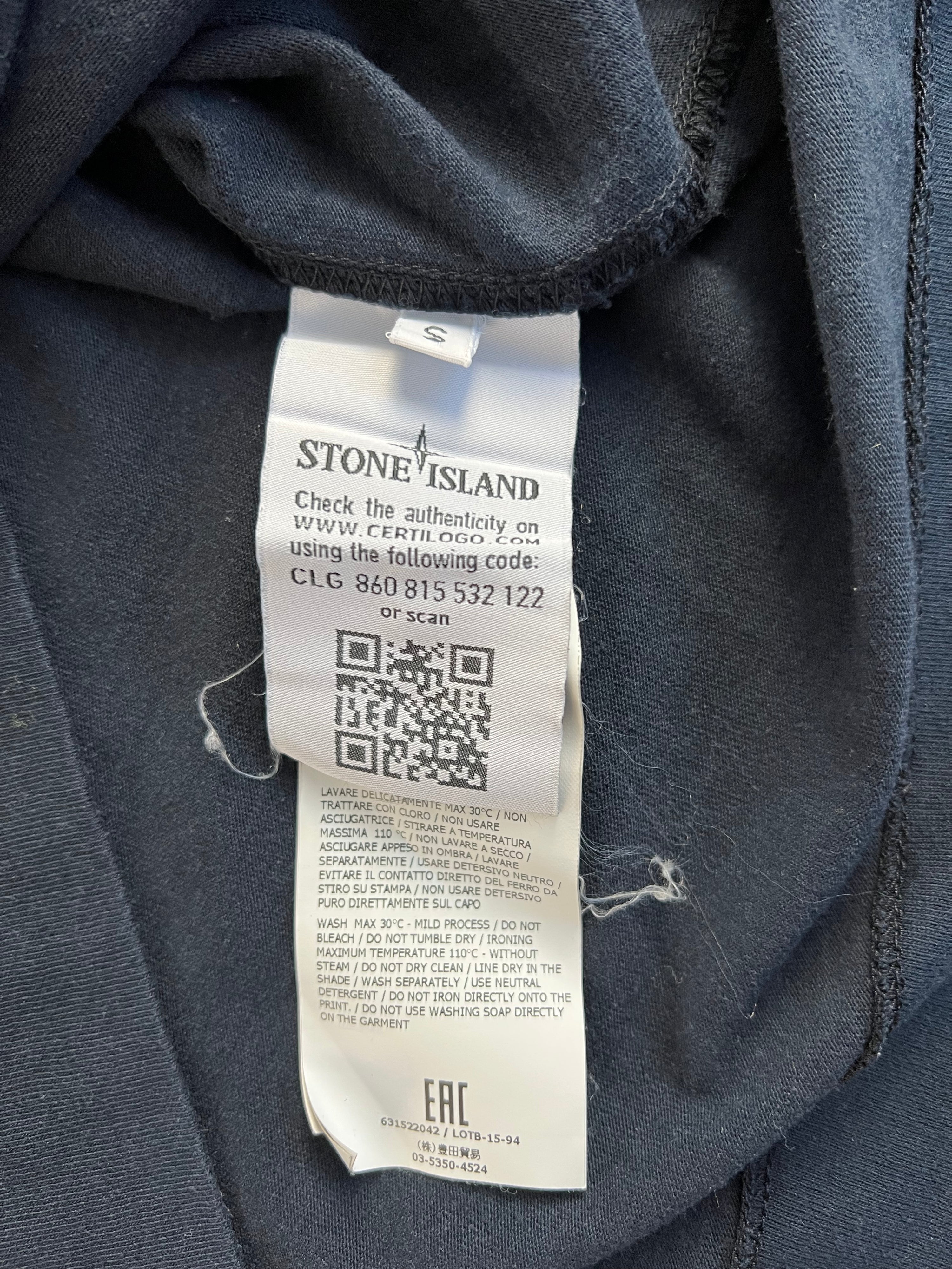 STONE ISLAND LONG SLEEVES T-SHIRT BLUE - S