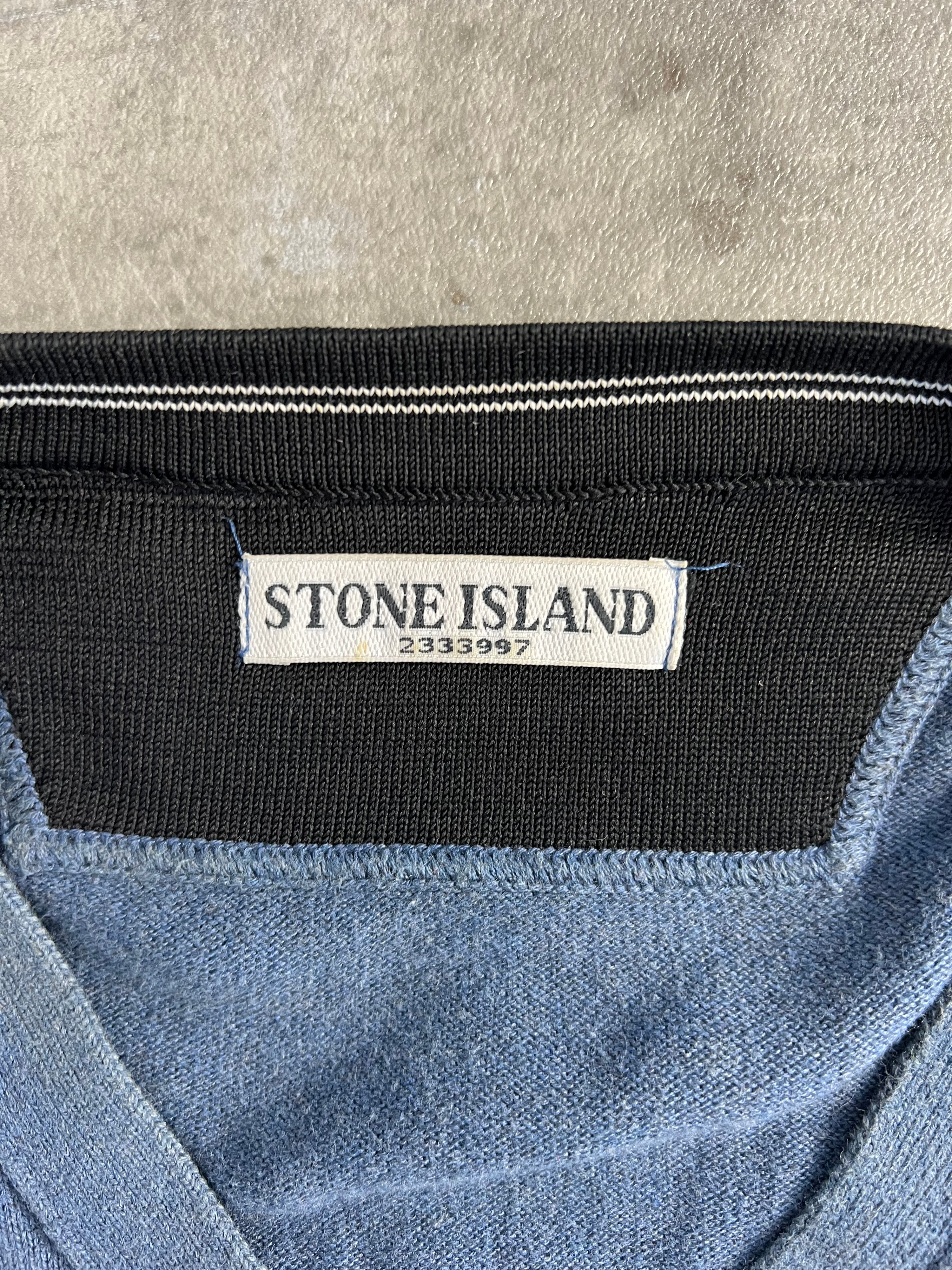 STONE ISLAND FINE SWEATER BLUE - L/XL