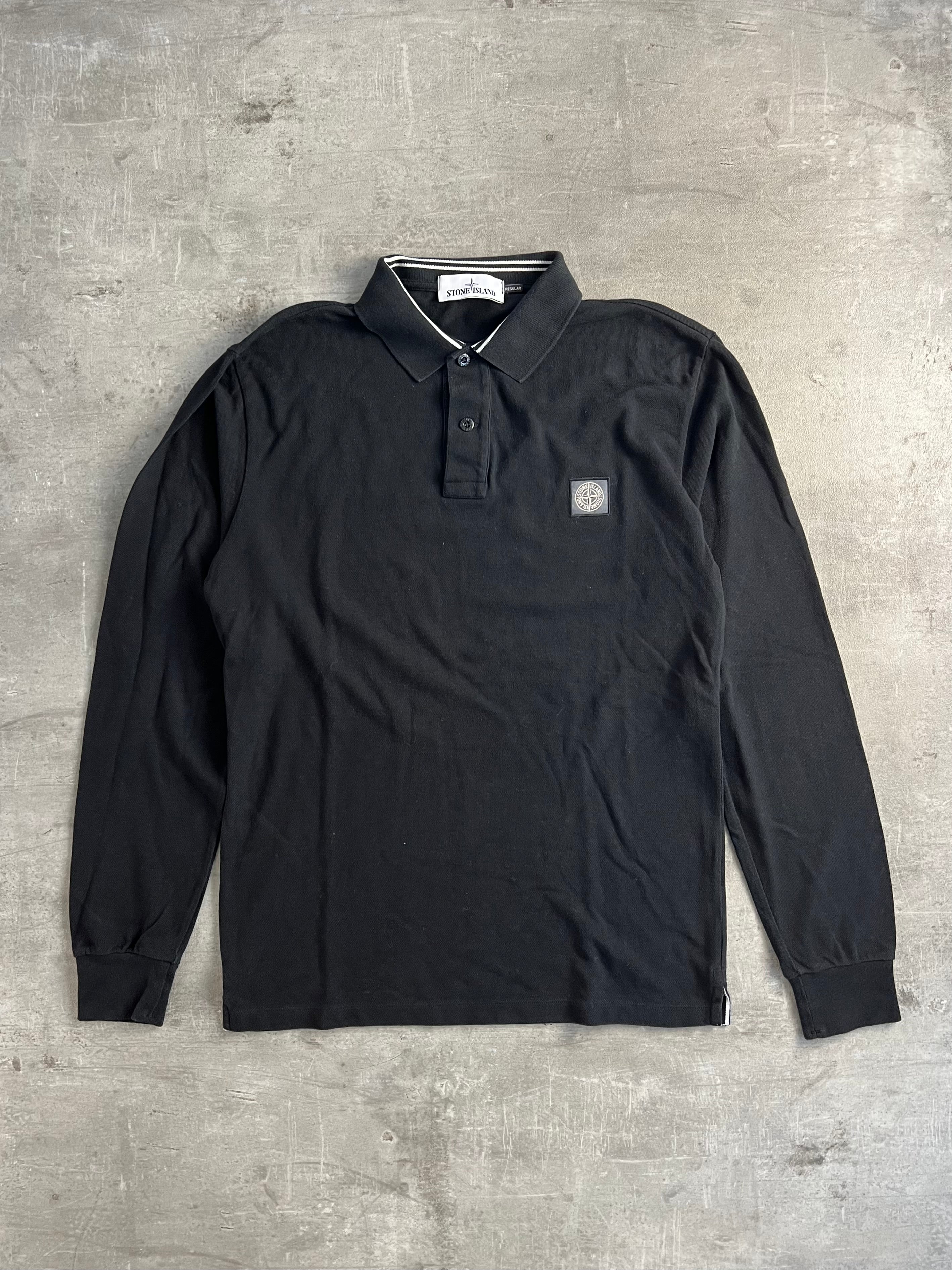 STONE ISLAND POLO LONG SLEEVES BLACK - M