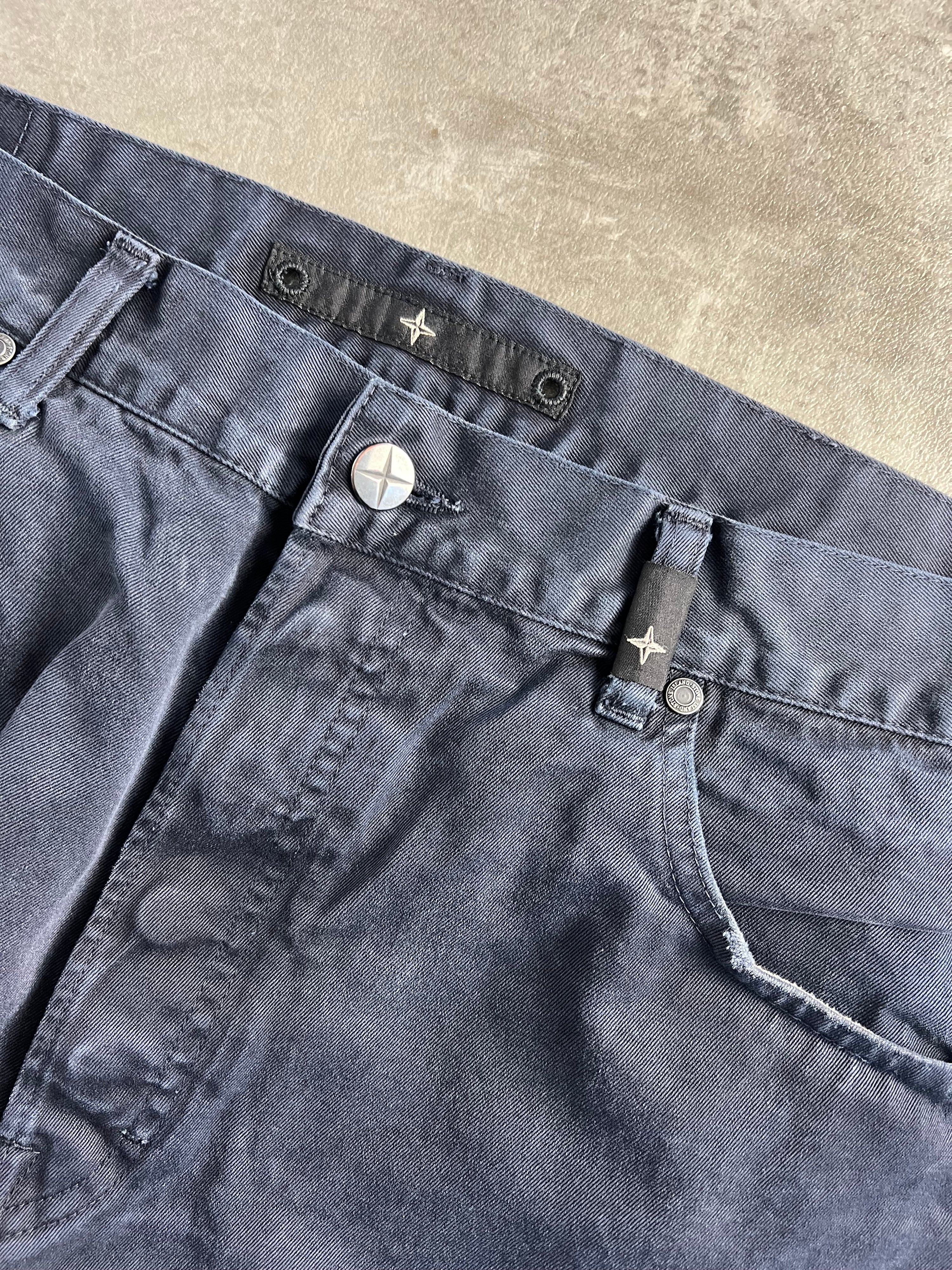 STONE ISLAND DENIMS COTTON PANTS NAVY BLUE - 40