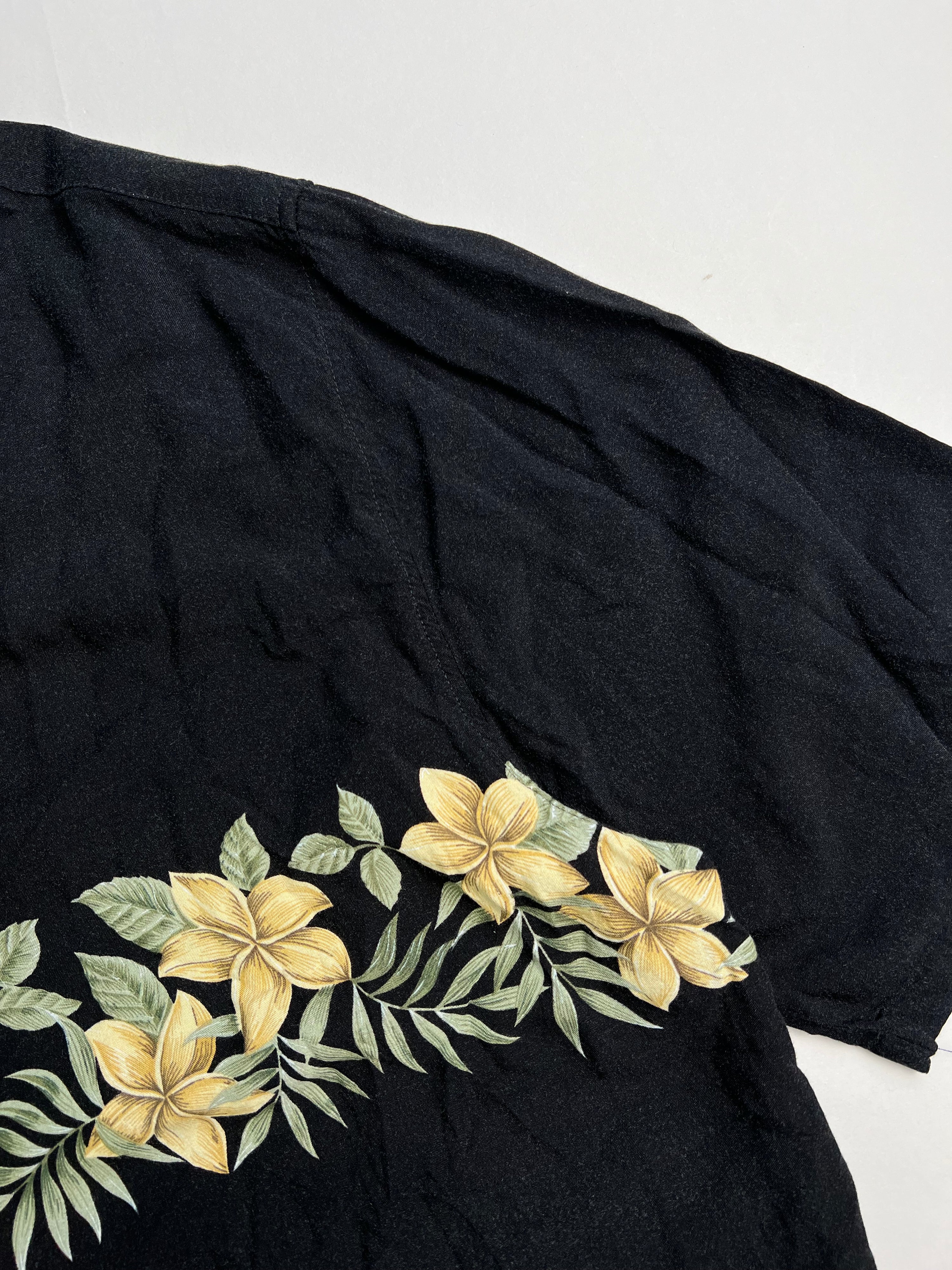 VINTAGE HAWAIIAN SHIRT BLACK - L