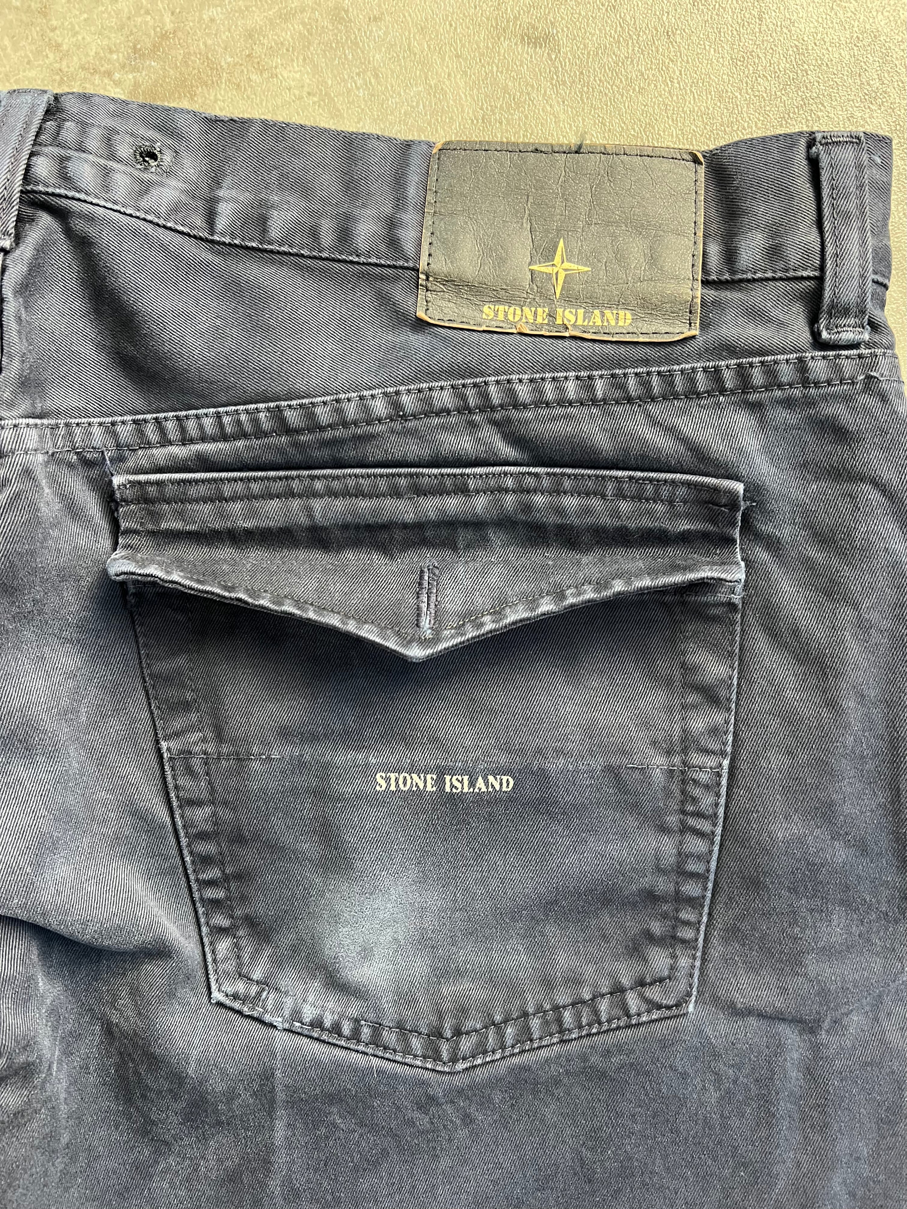 STONE ISLAND DENIMS COTTON PANTS NAVY BLUE - 40