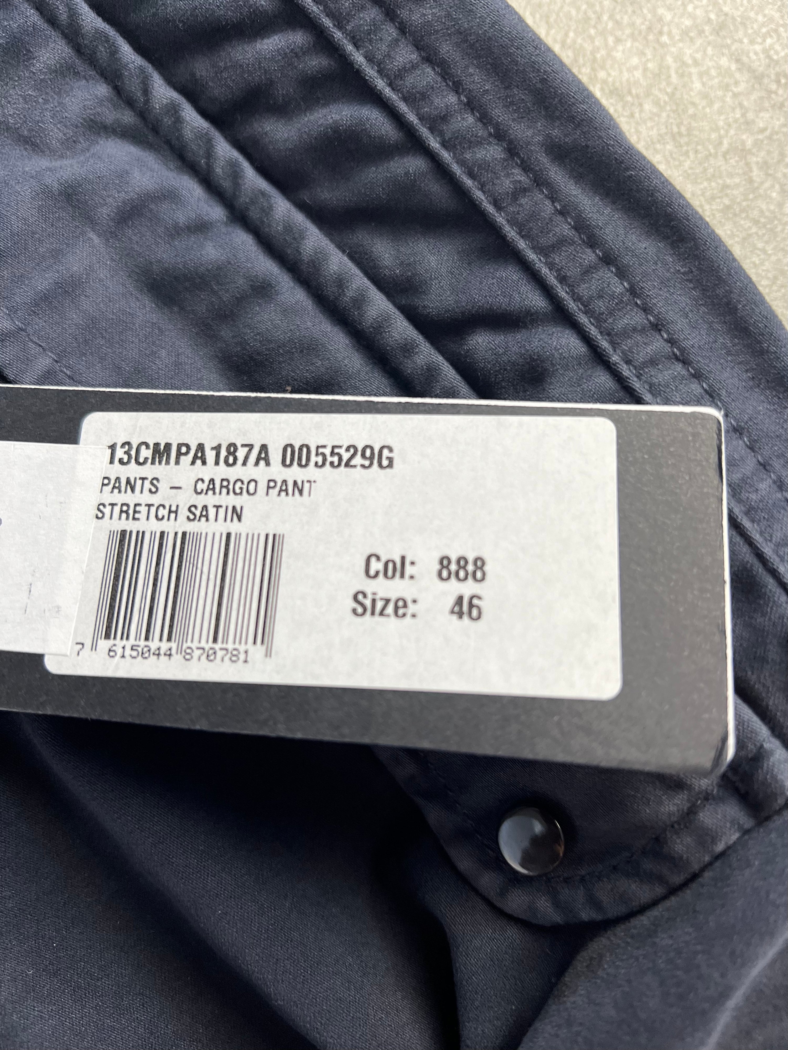 CP COMPANY CARGO PANTS STRETCH SATEEN ERGONOMIC LENS - 46