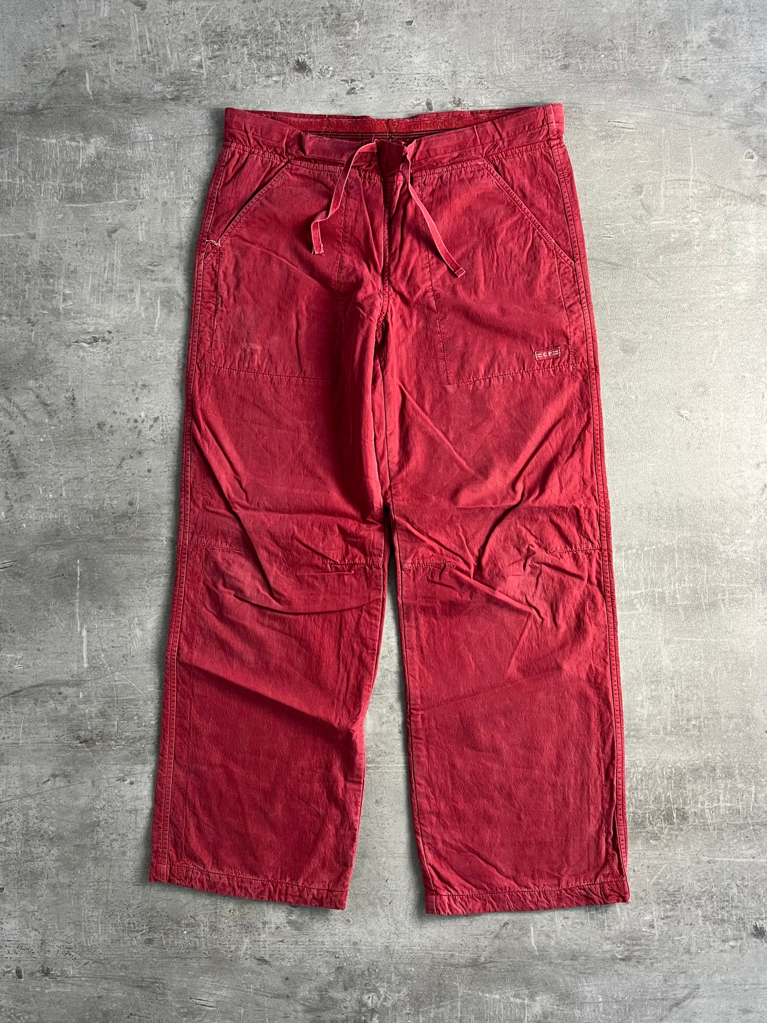 CP COMPANY FATIGUE PANTS RED - XS/S