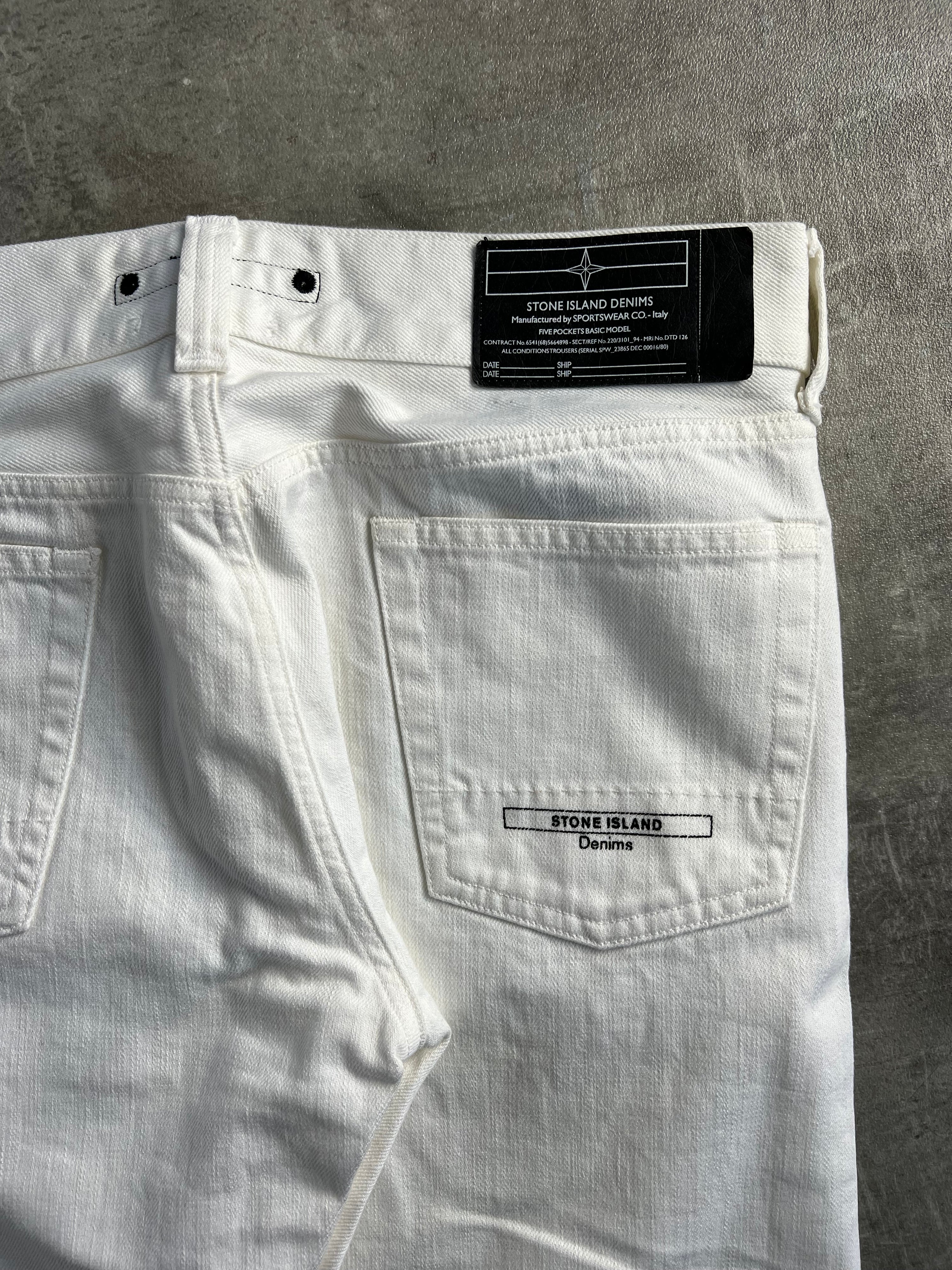 STONE ISLAND DENIMS JEANS WHITE - 31