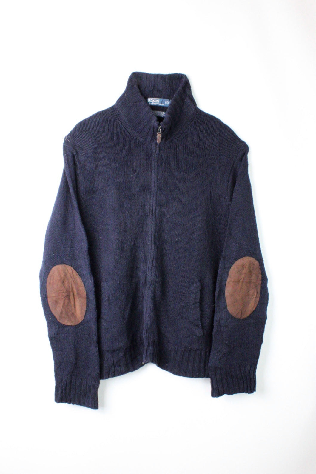 RALPH LAUREN FULL ZIP SWEATER NAVY BLUE - XXL