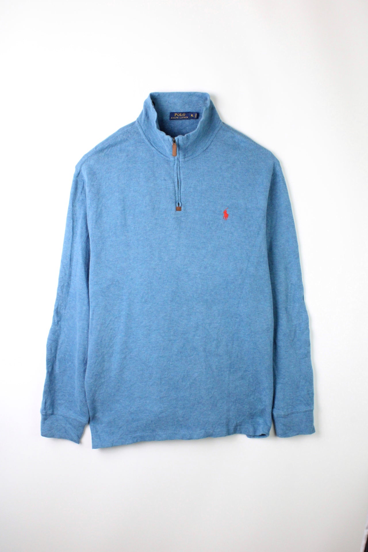 RALPH LAUREN QUARTER ZIP SWEATER LIGHT BLUE - XL