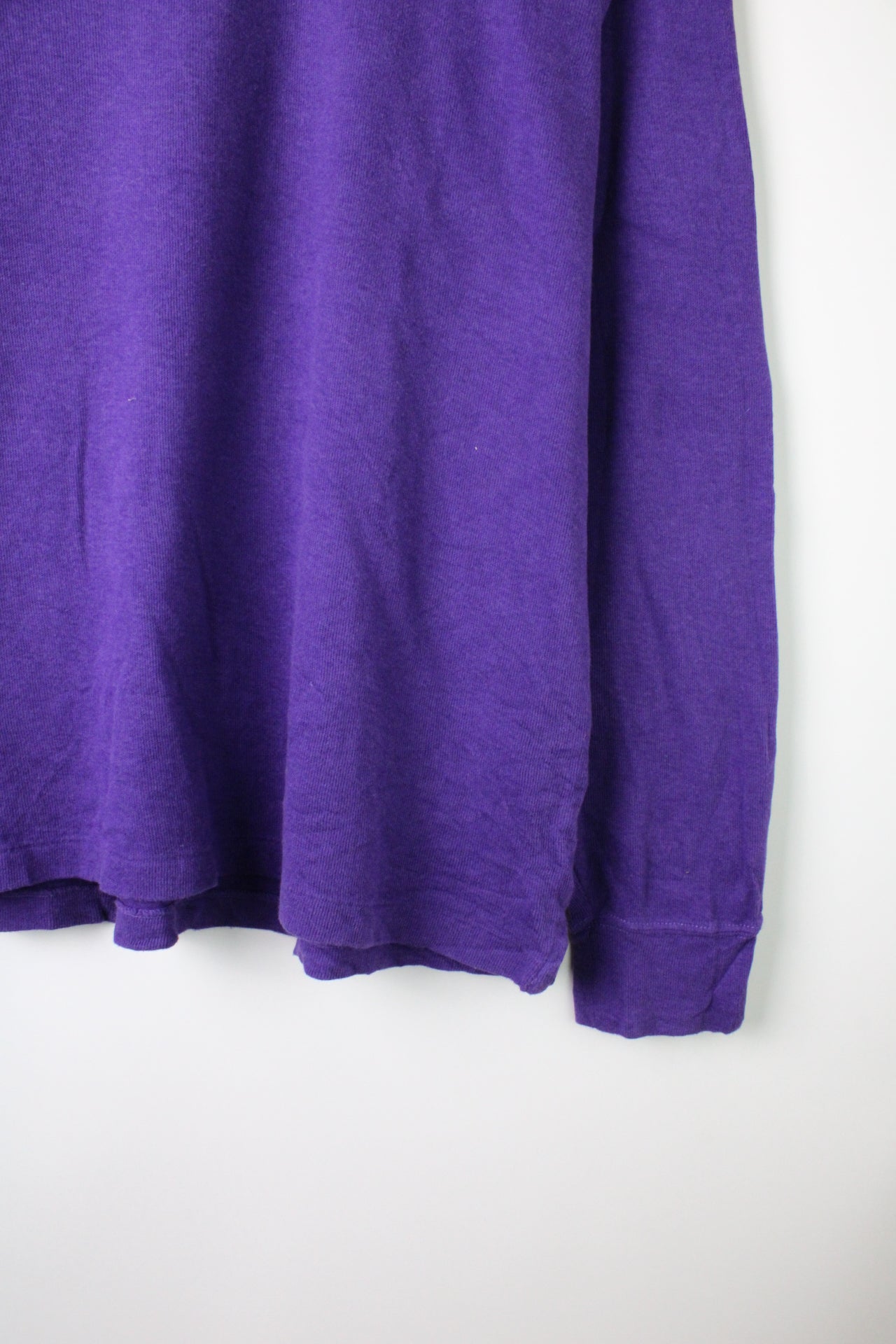RALPH LAUREN QUARTER ZIP COTTON SWEATER PURPLE - XL