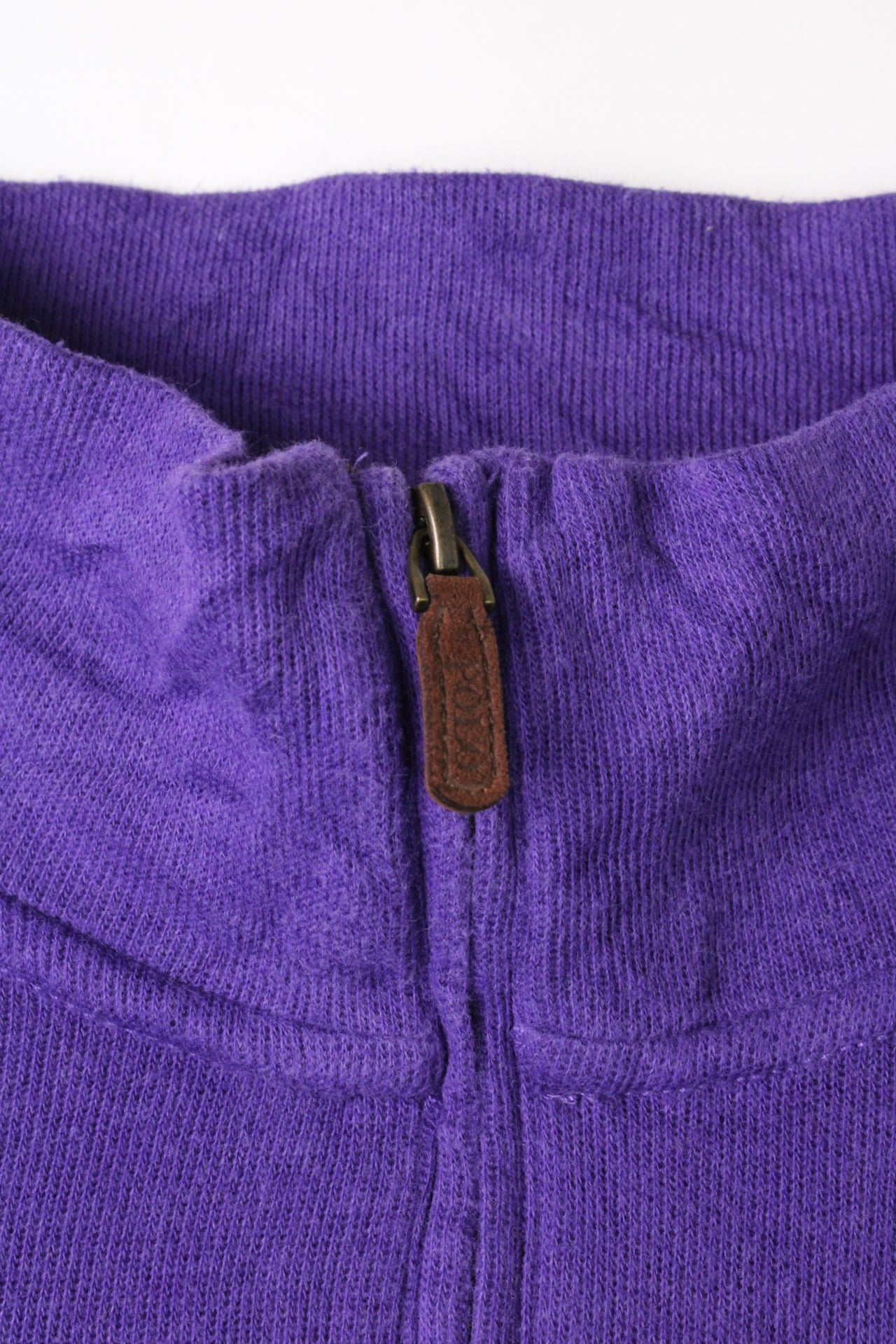 RALPH LAUREN QUARTER ZIP COTTON SWEATER PURPLE - XL