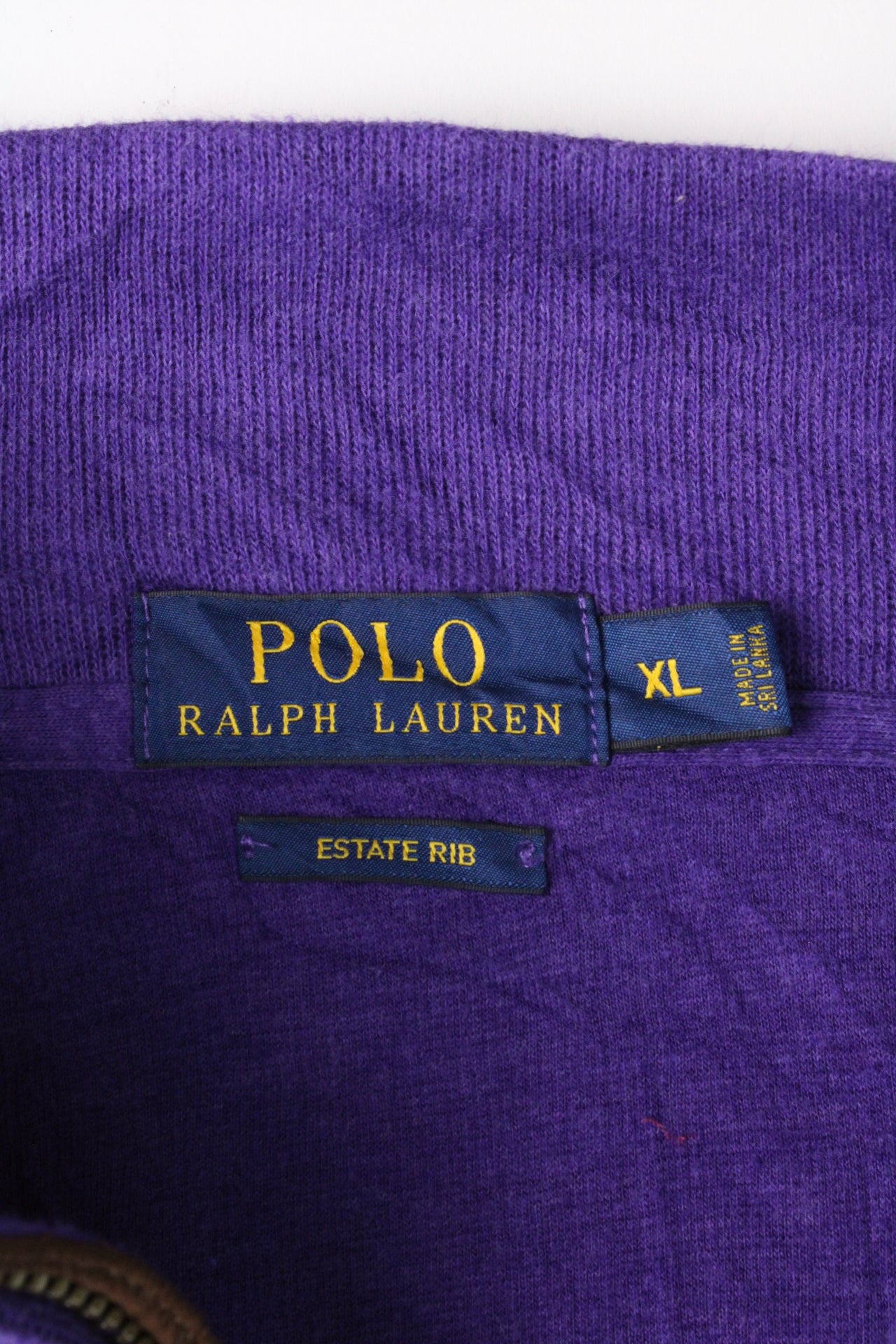 RALPH LAUREN QUARTER ZIP COTTON SWEATER PURPLE - XL