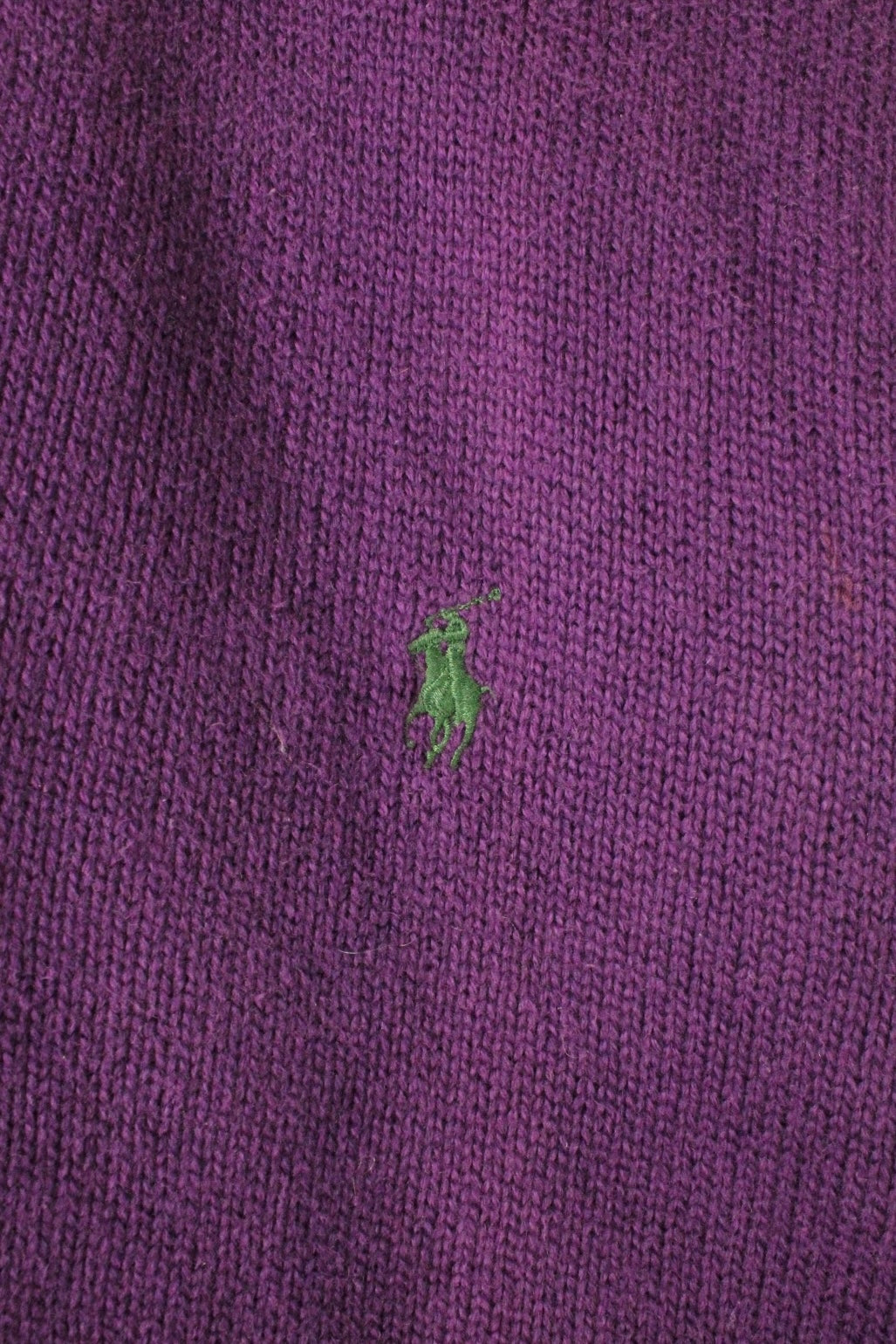 RALPH LAUREN QUARTER BUTTON COTTON SWEATER PURPLE - XL