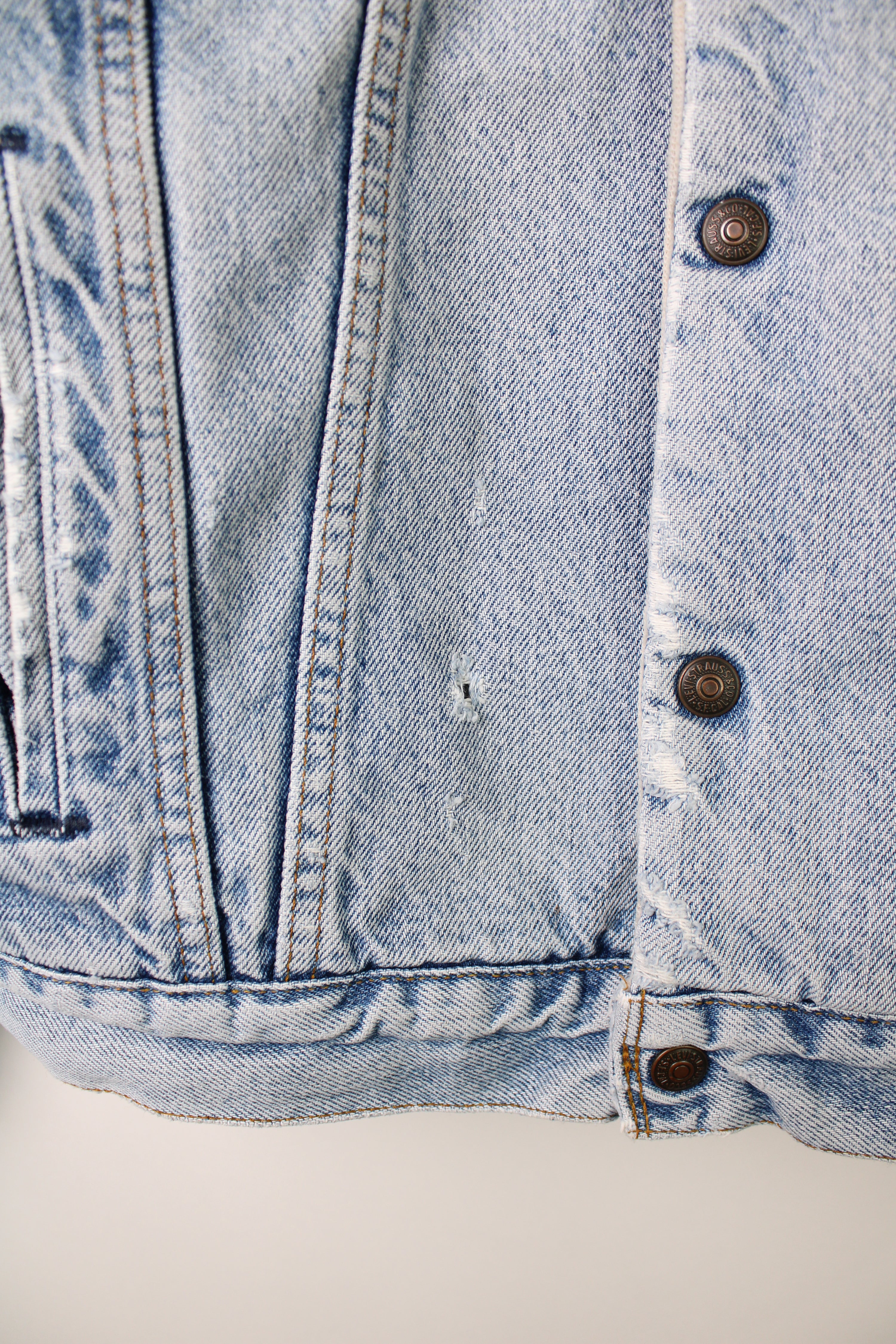 LEVIS VINTAGE SHERPA LINED DENIM JACKET 1980S VTG MADE IN USA - L