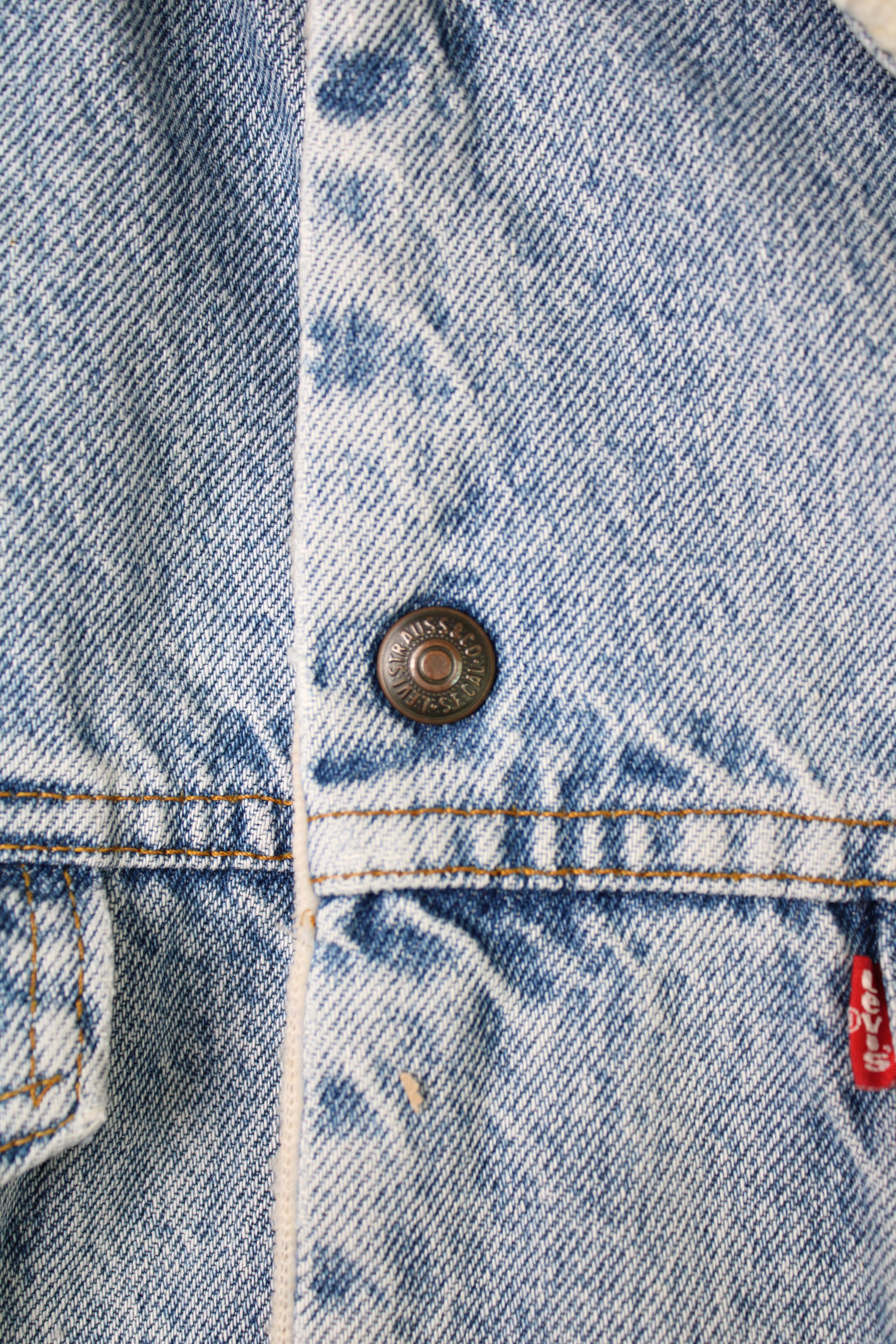 LEVIS VINTAGE SHERPA LINED DENIM JACKET 1980S VTG MADE IN USA - L