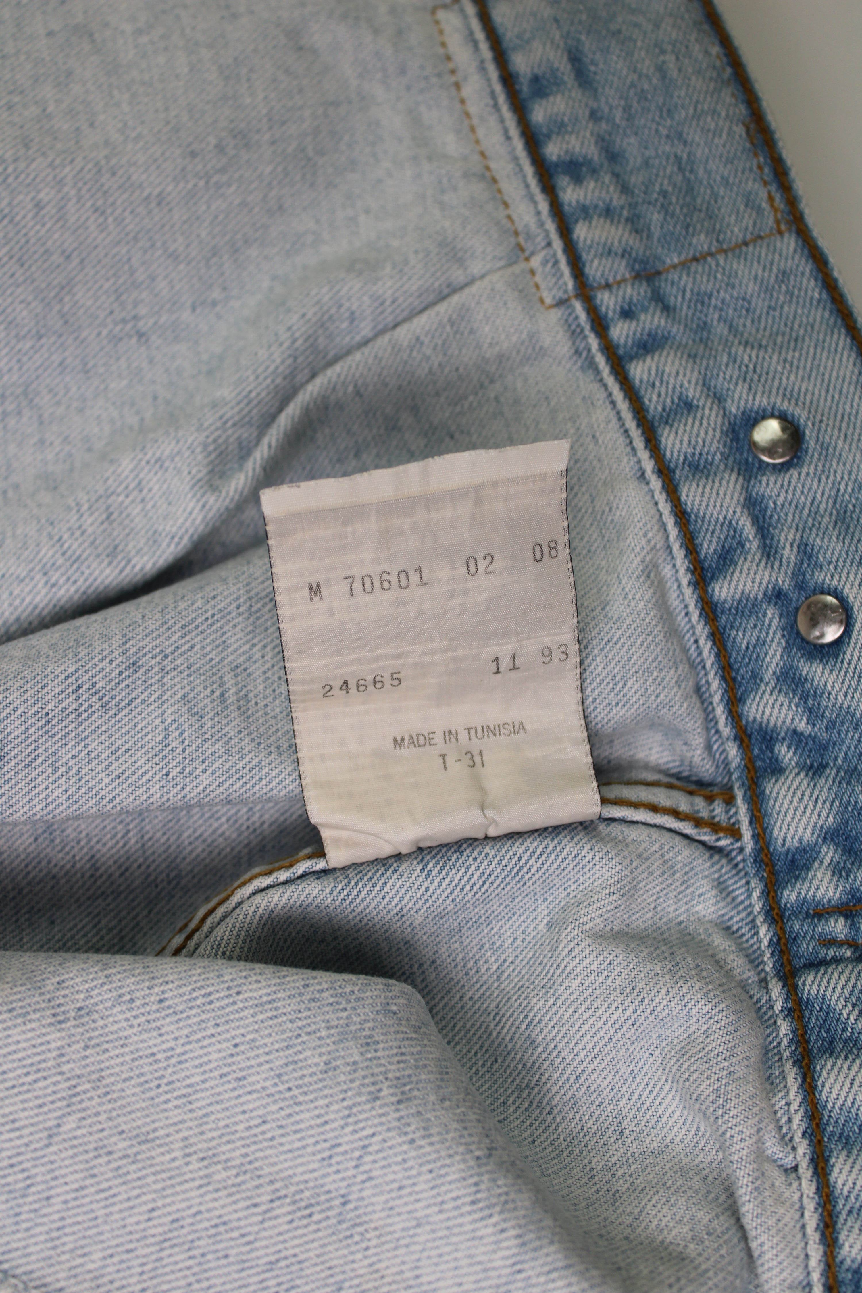 LEVIS VINTAGE DENIM TRUCKER JACKET ORANGE TAB 1990S VTG - M