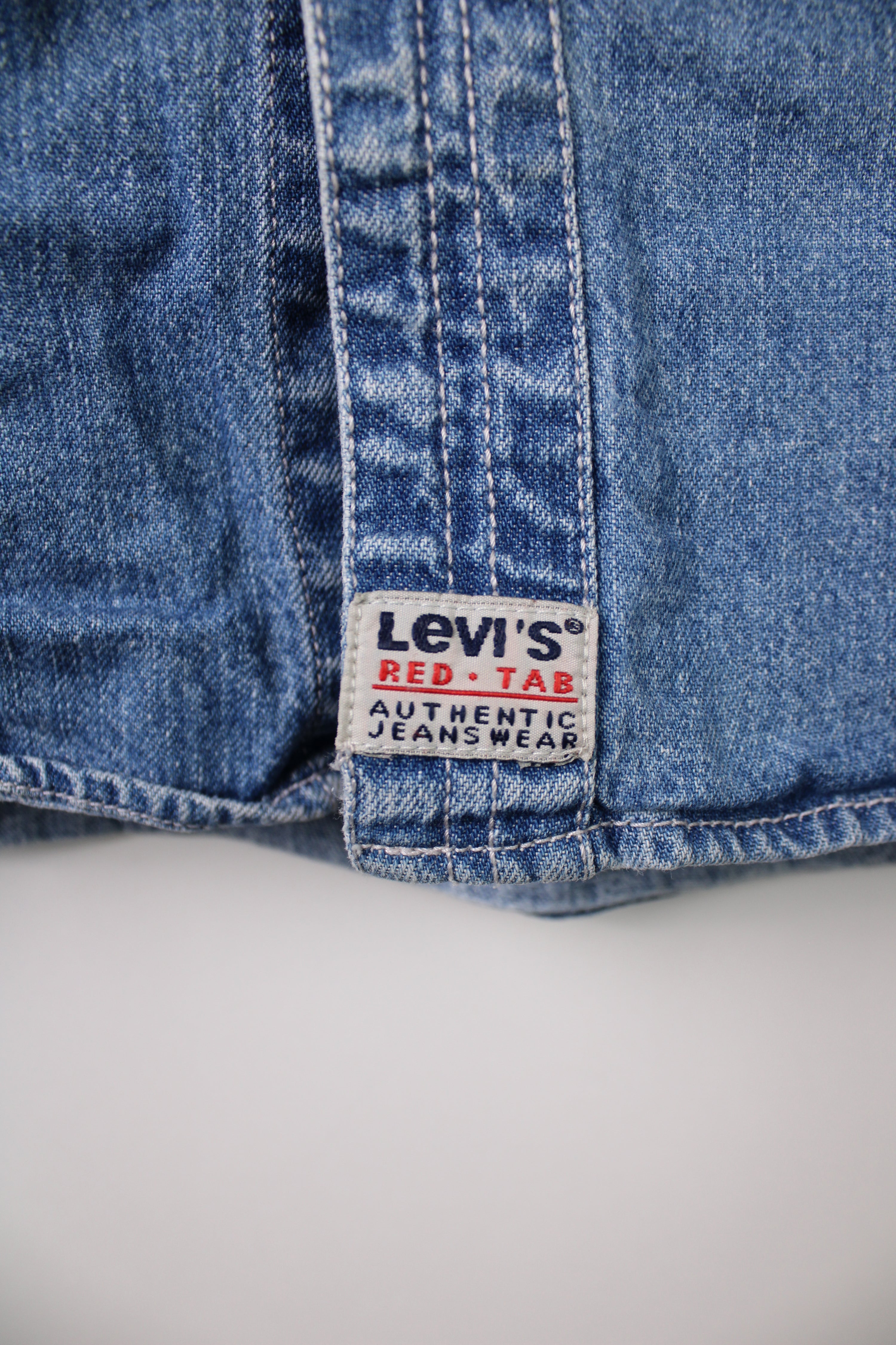 LEVIS VINTAGE DENIM SHIRT BLUE 1990S VTG - L