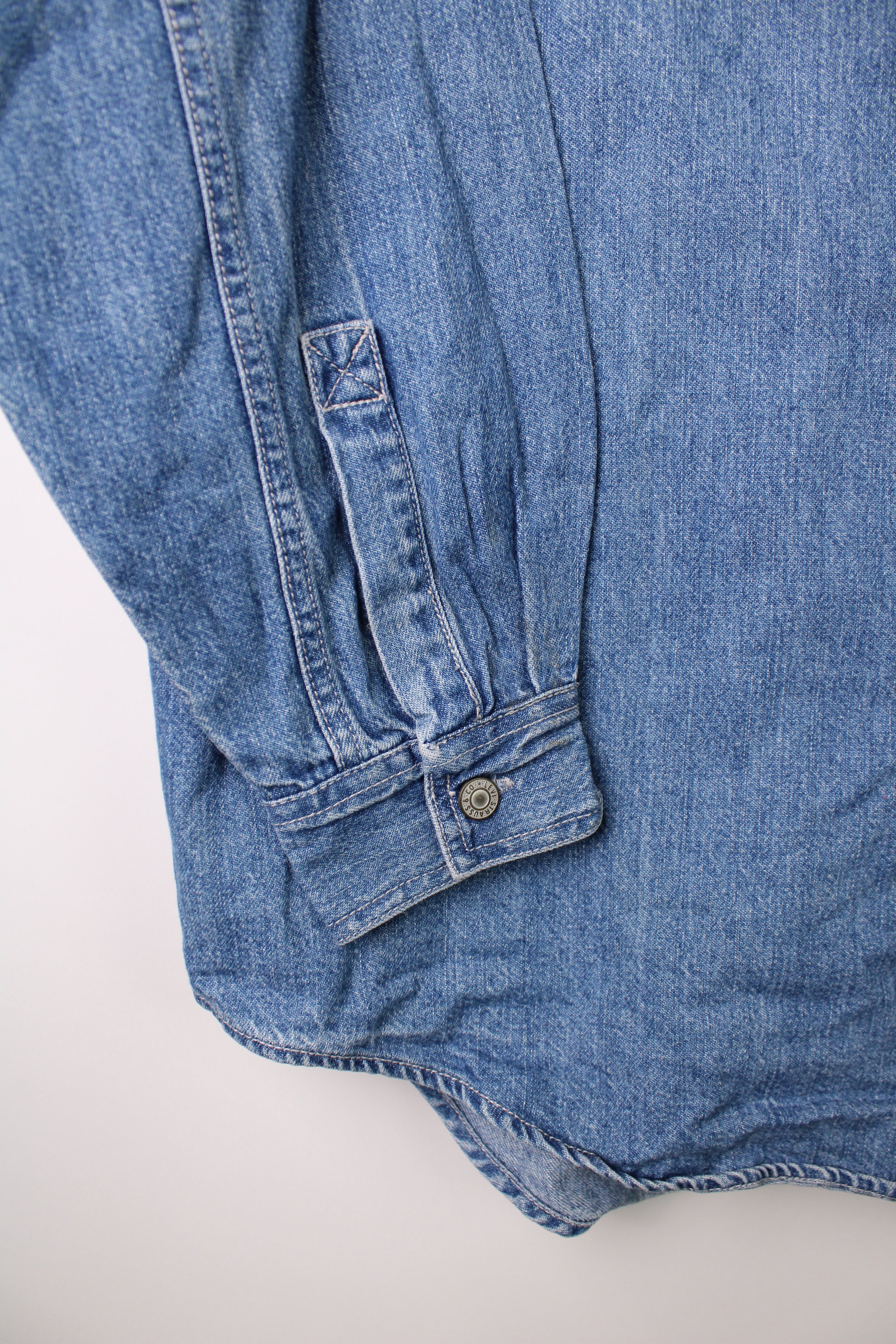 LEVIS VINTAGE DENIM SHIRT BLUE 1990S VTG - L