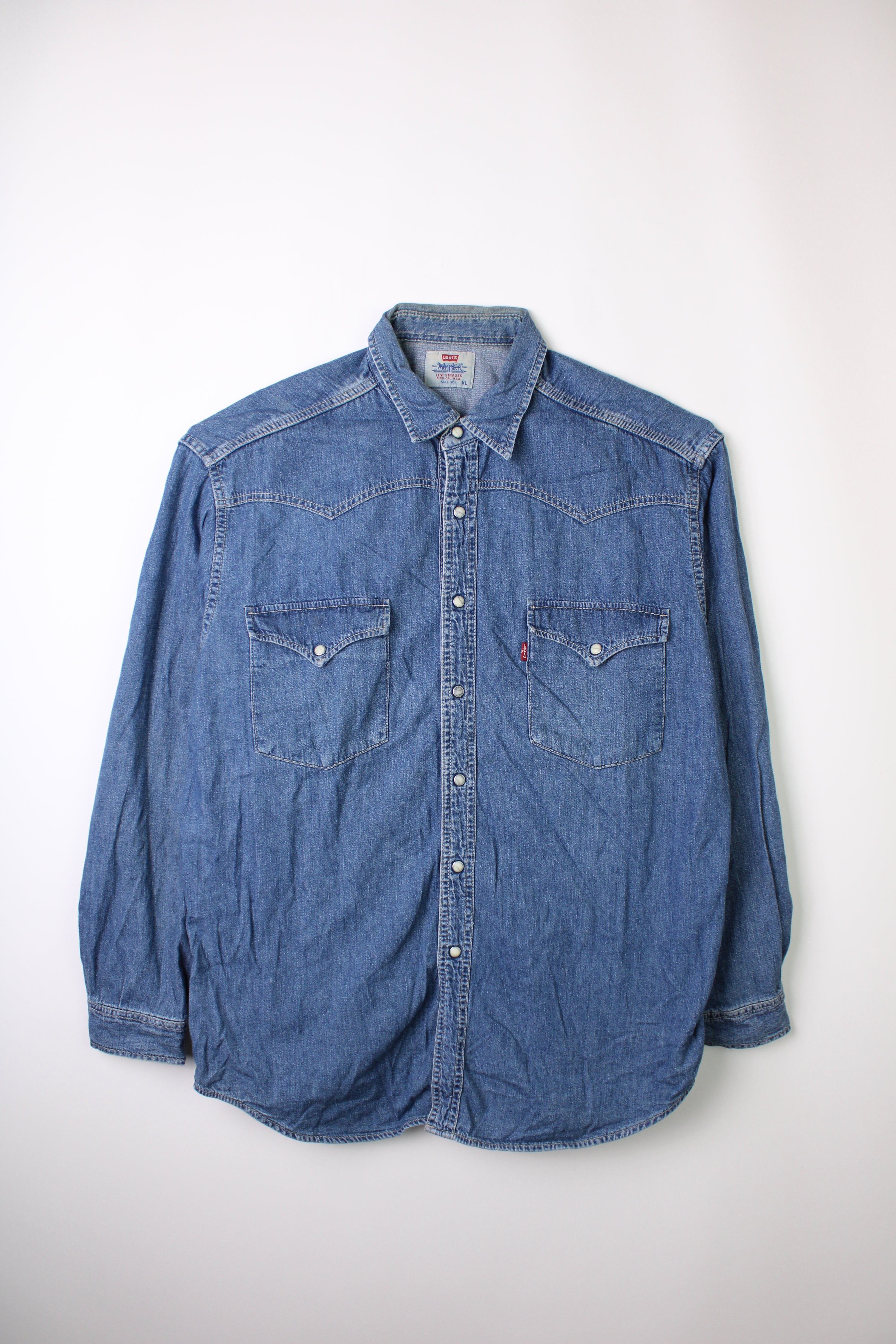 LEVIS VINTAGE WESTERN DENIM SHIRT 1990S VTG - XL