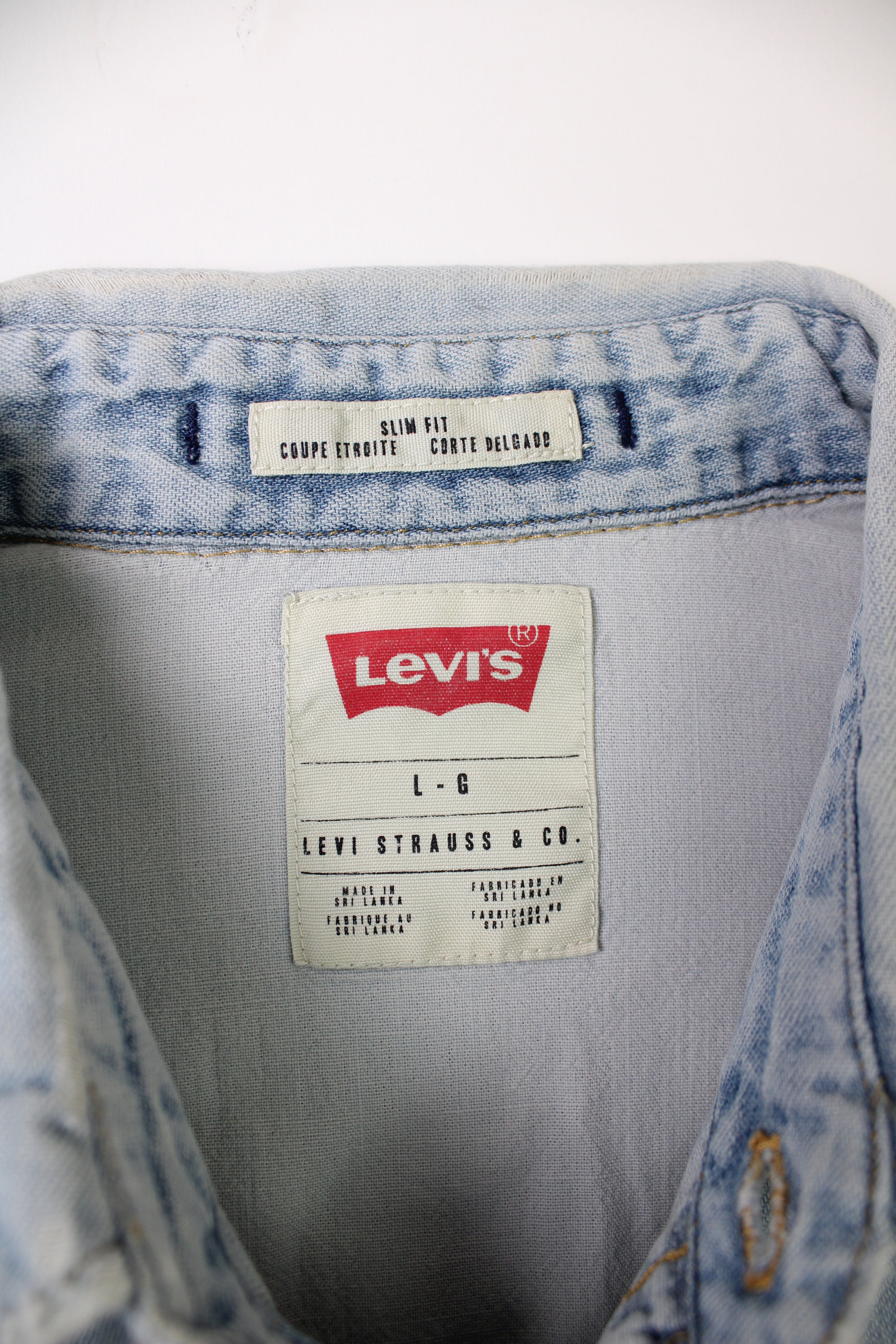 LEVIS VINTAGE WESTERN DENIM SHIRT LIGHT WASH - L