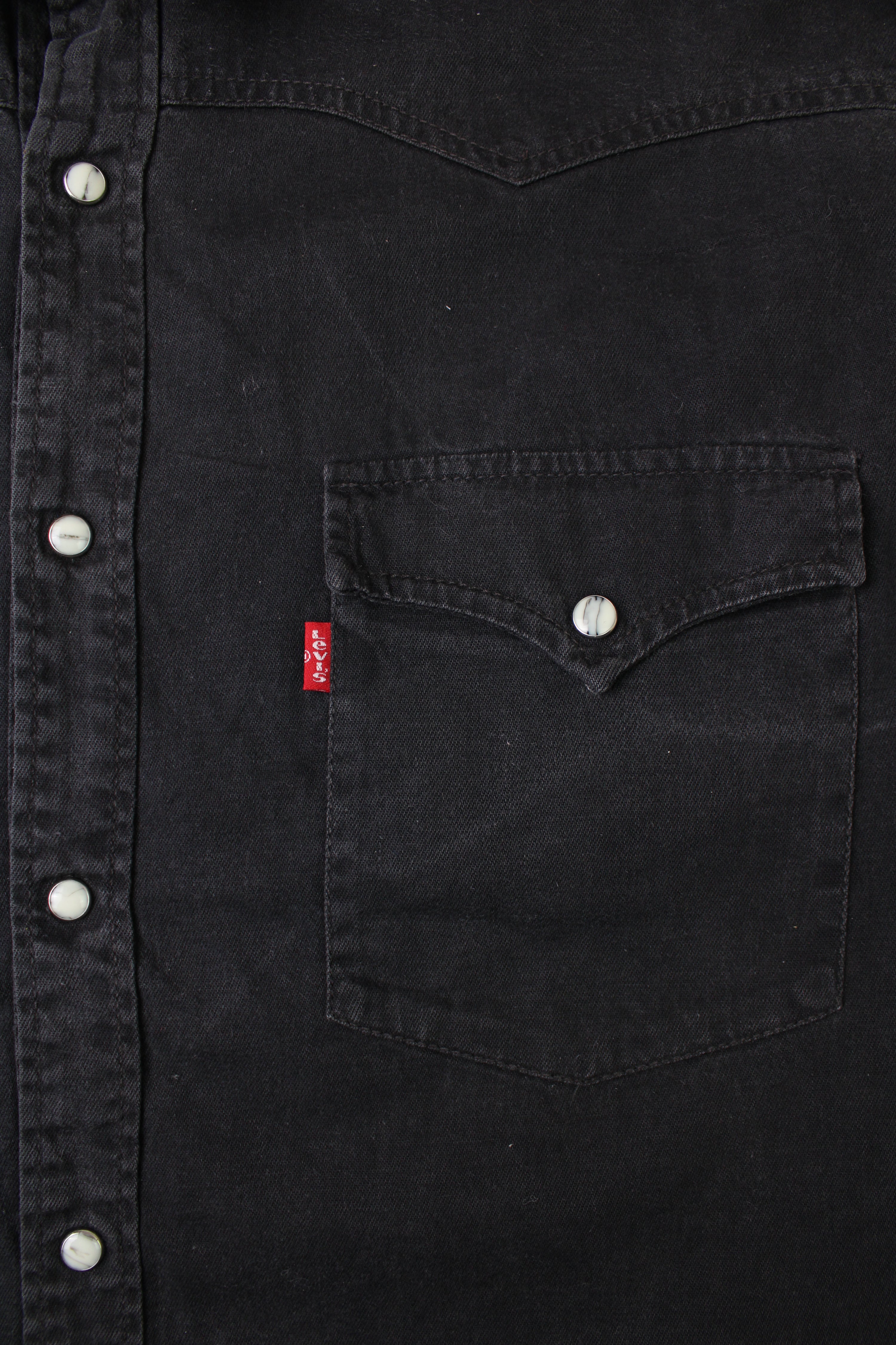 LEVIS VINTAGE WESTERN DENIM SHIRT BLACK 1990 VTG - L