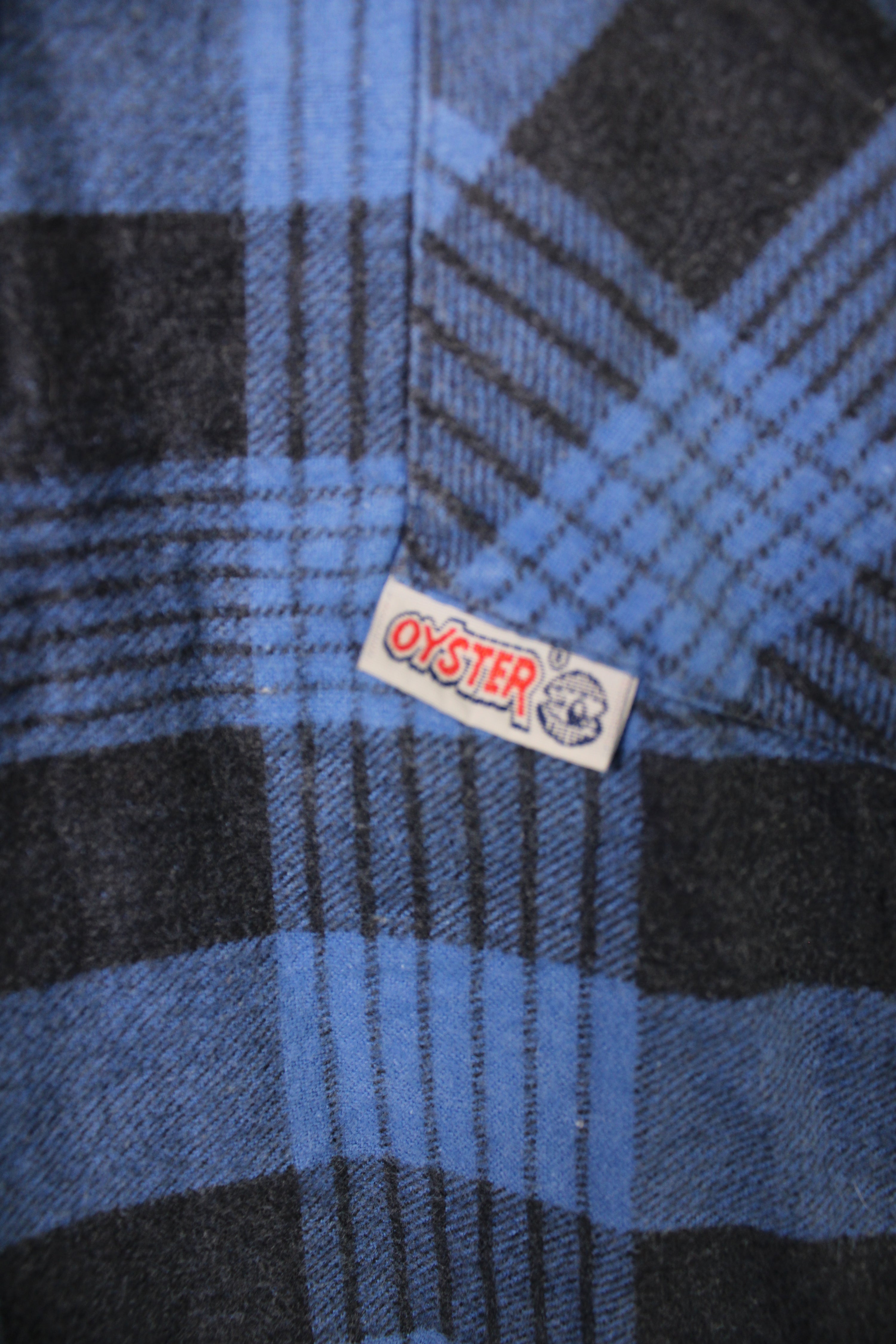 VINTAGE FLANNEL TARTAN PLAID SHIRT BLUE CHECK - XXXL