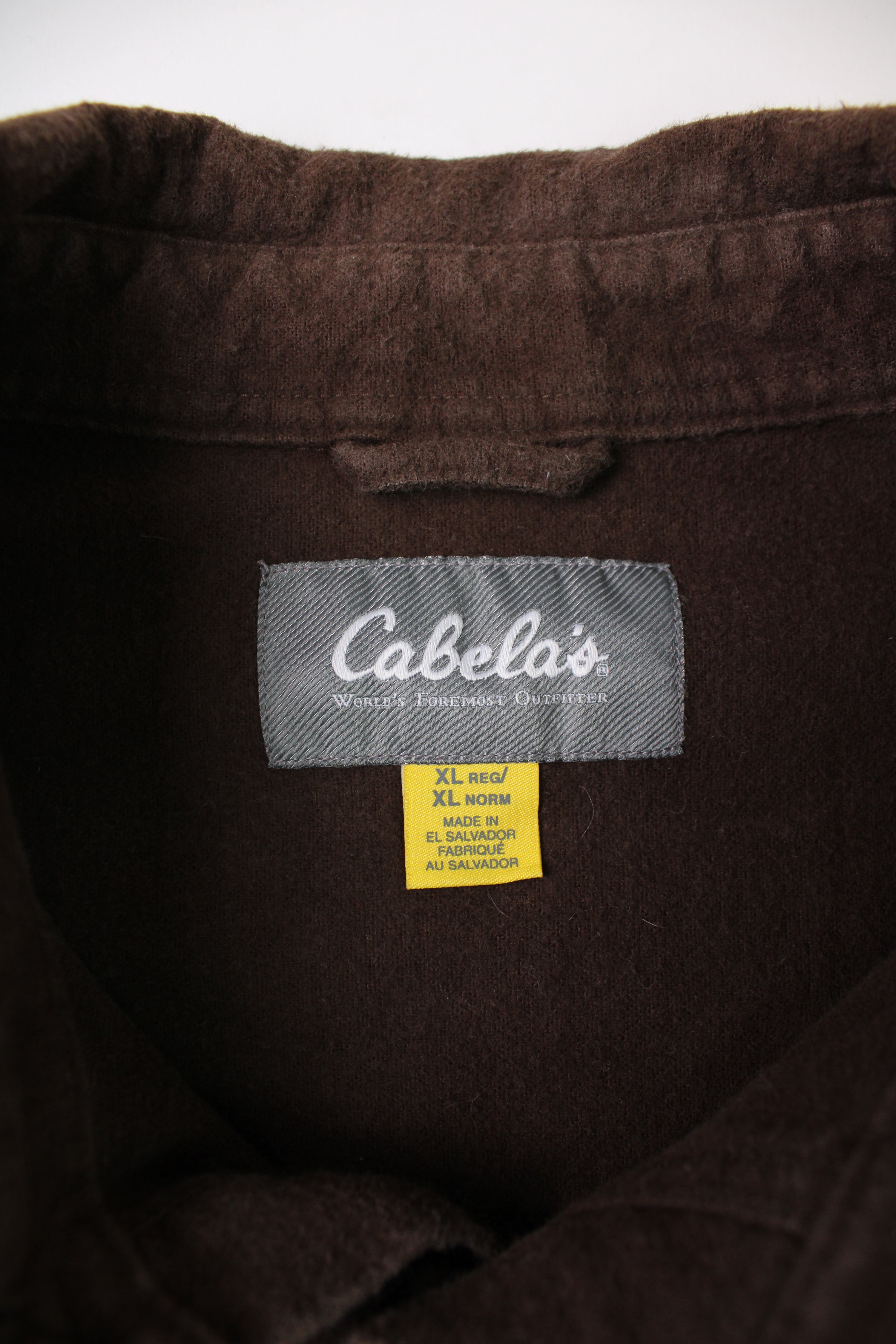 CABELA'S VINTAGE FLANNEL PLAID SHIRT BROWN - XL