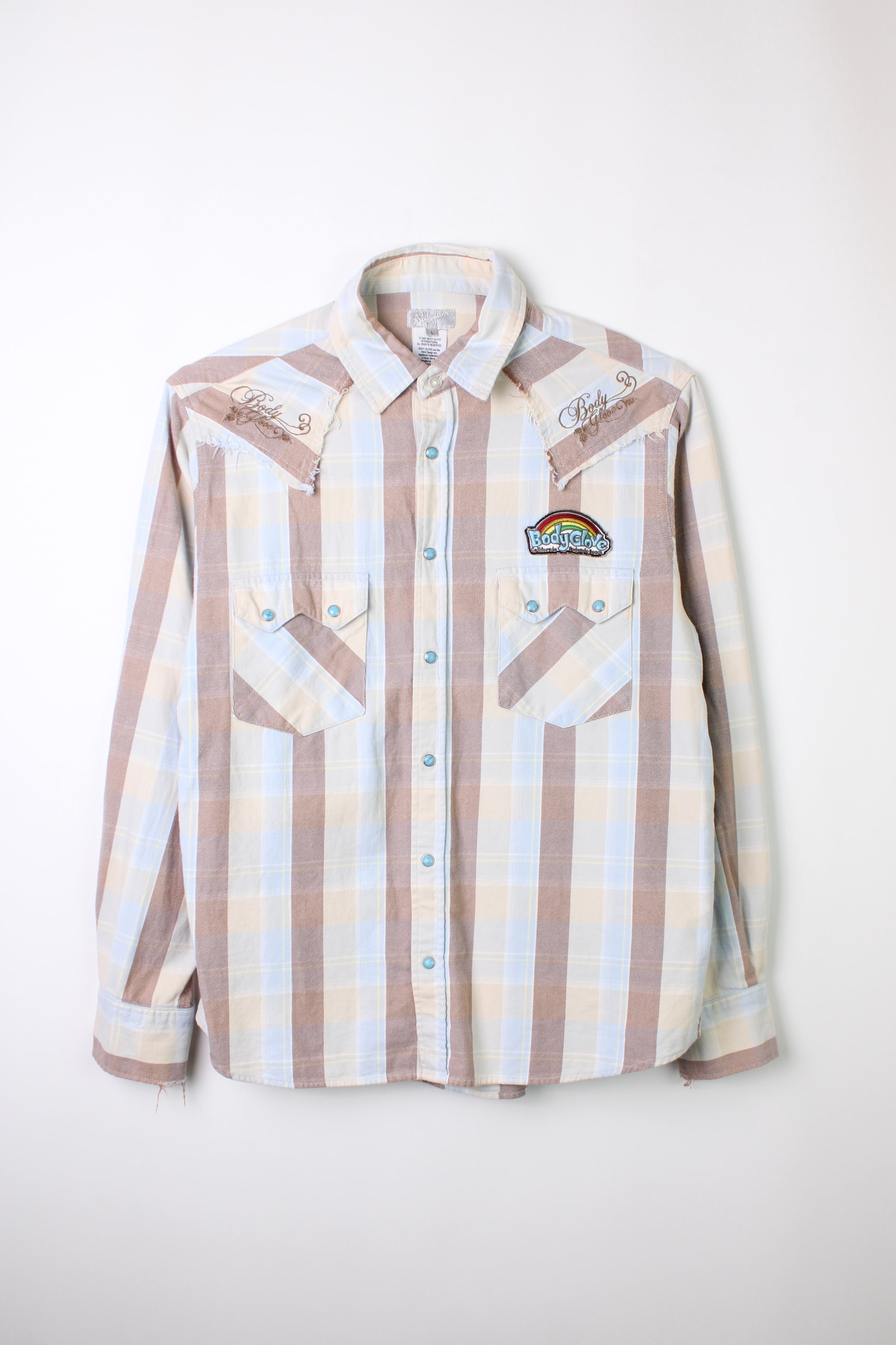 VINTAGE BODYGLOVE CHECKERED FLANNEL SHIRT - L