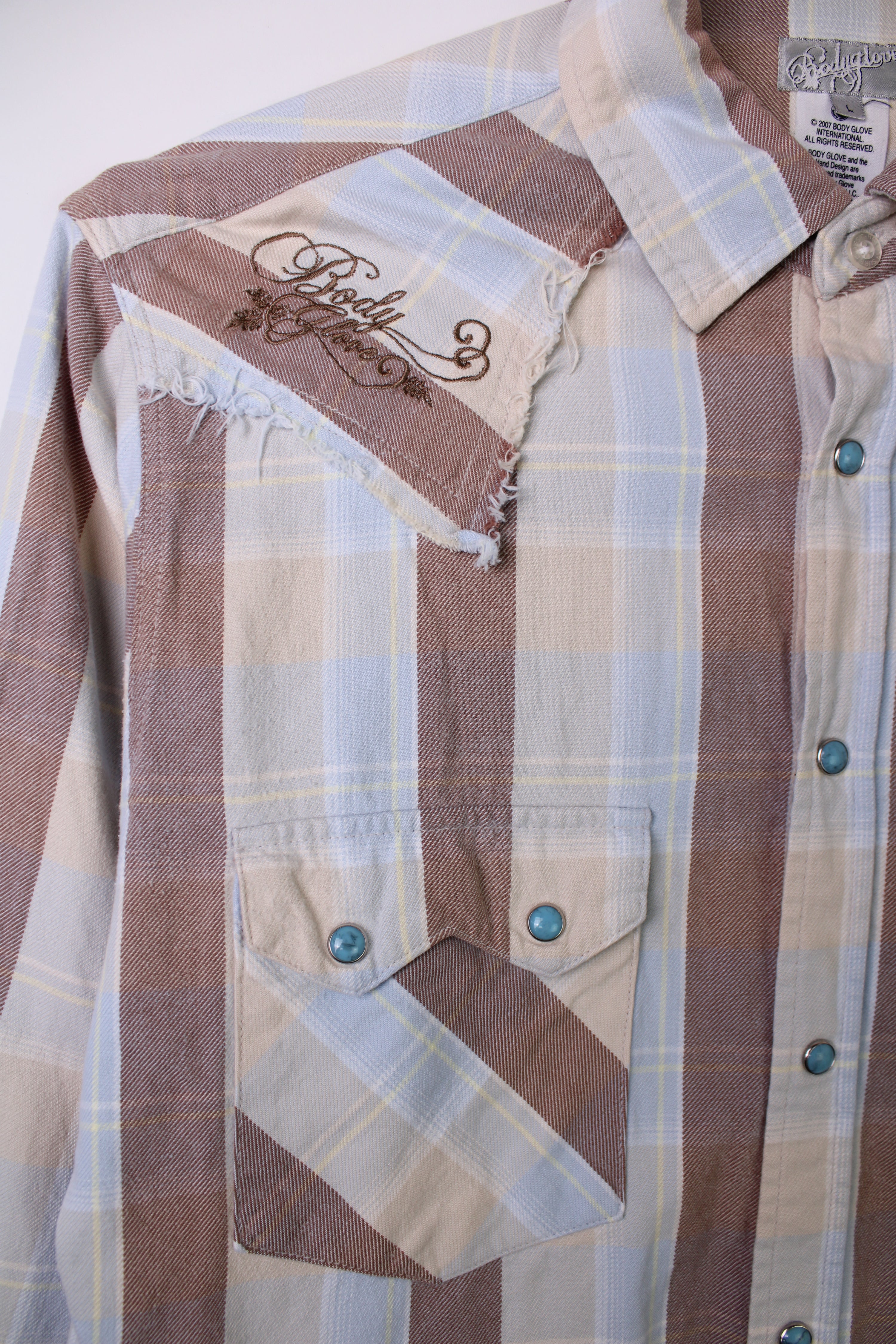 VINTAGE BODYGLOVE CHECKERED FLANNEL SHIRT - L