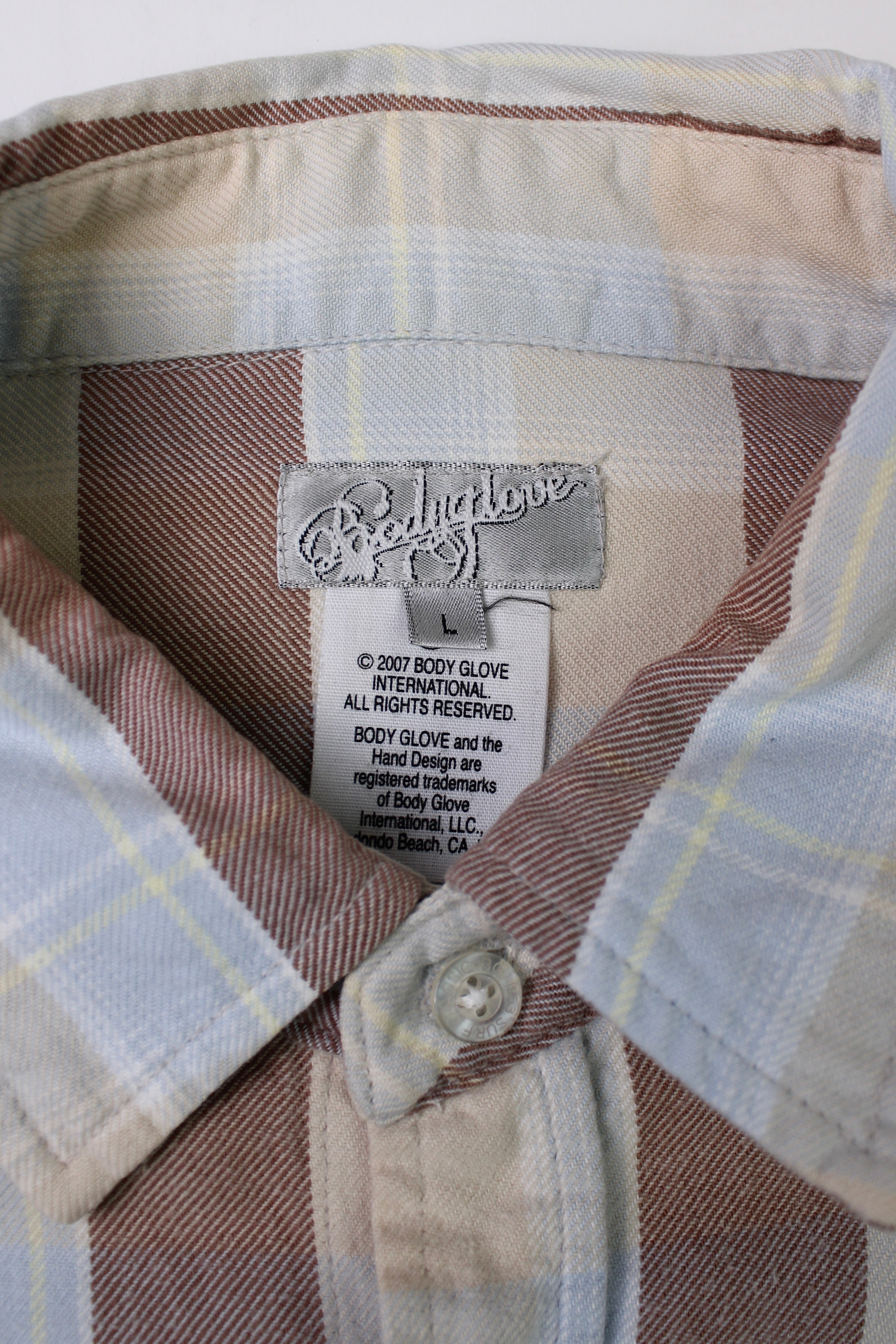 VINTAGE BODYGLOVE CHECKERED FLANNEL SHIRT - L