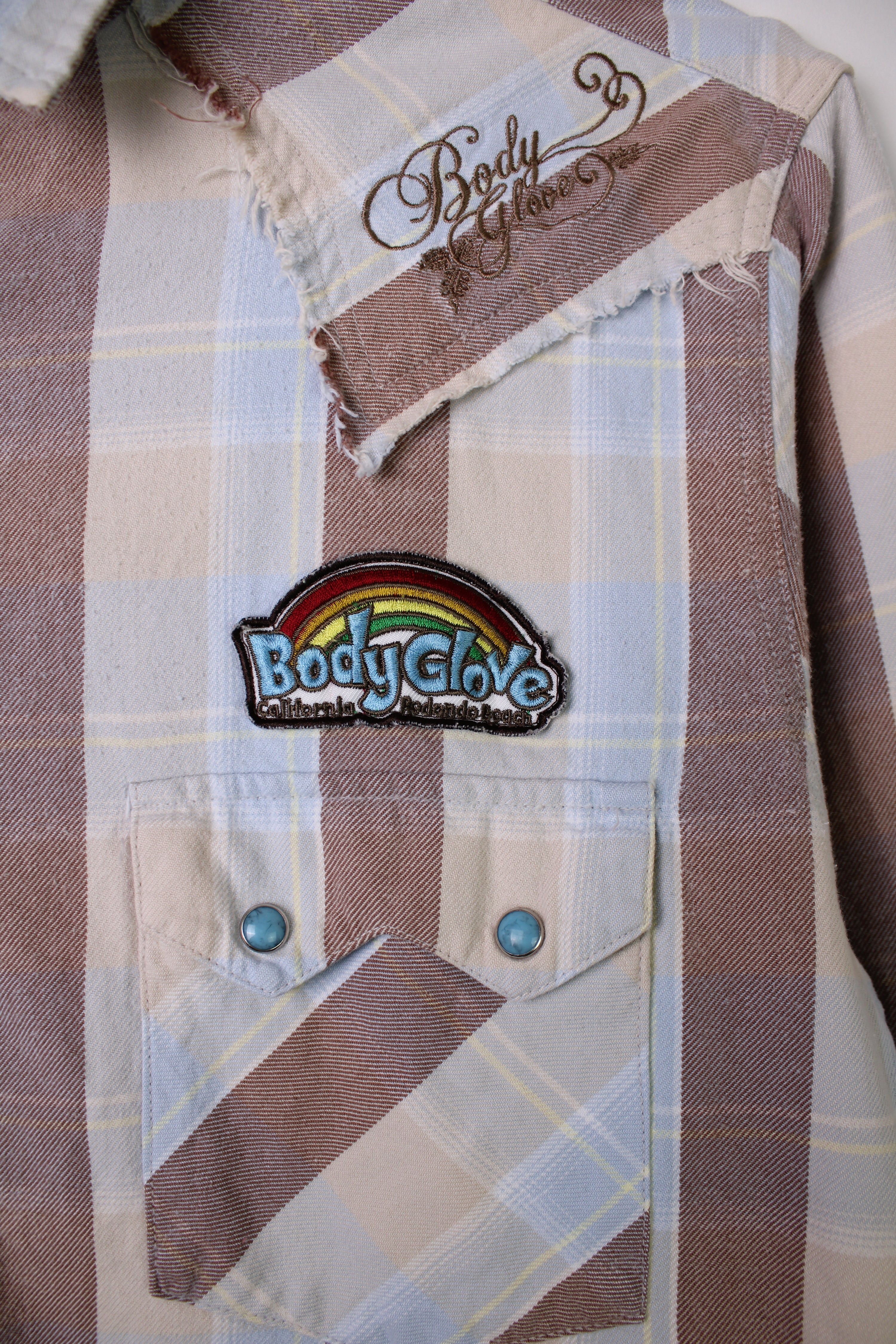 VINTAGE BODYGLOVE CHECKERED FLANNEL SHIRT - L