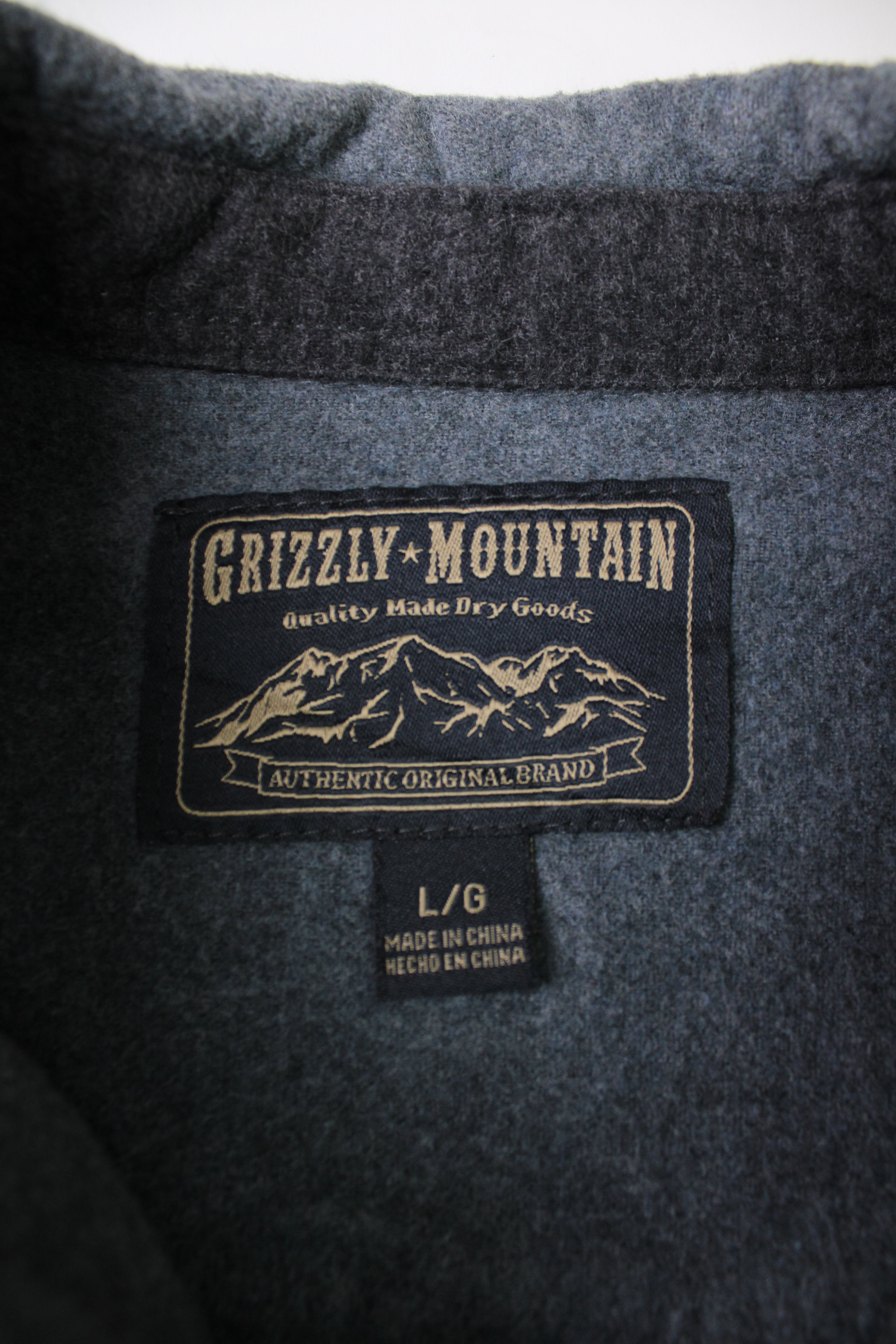 VINTAGE FLANNEL PLAID SHIRT PETROL BLUE - L