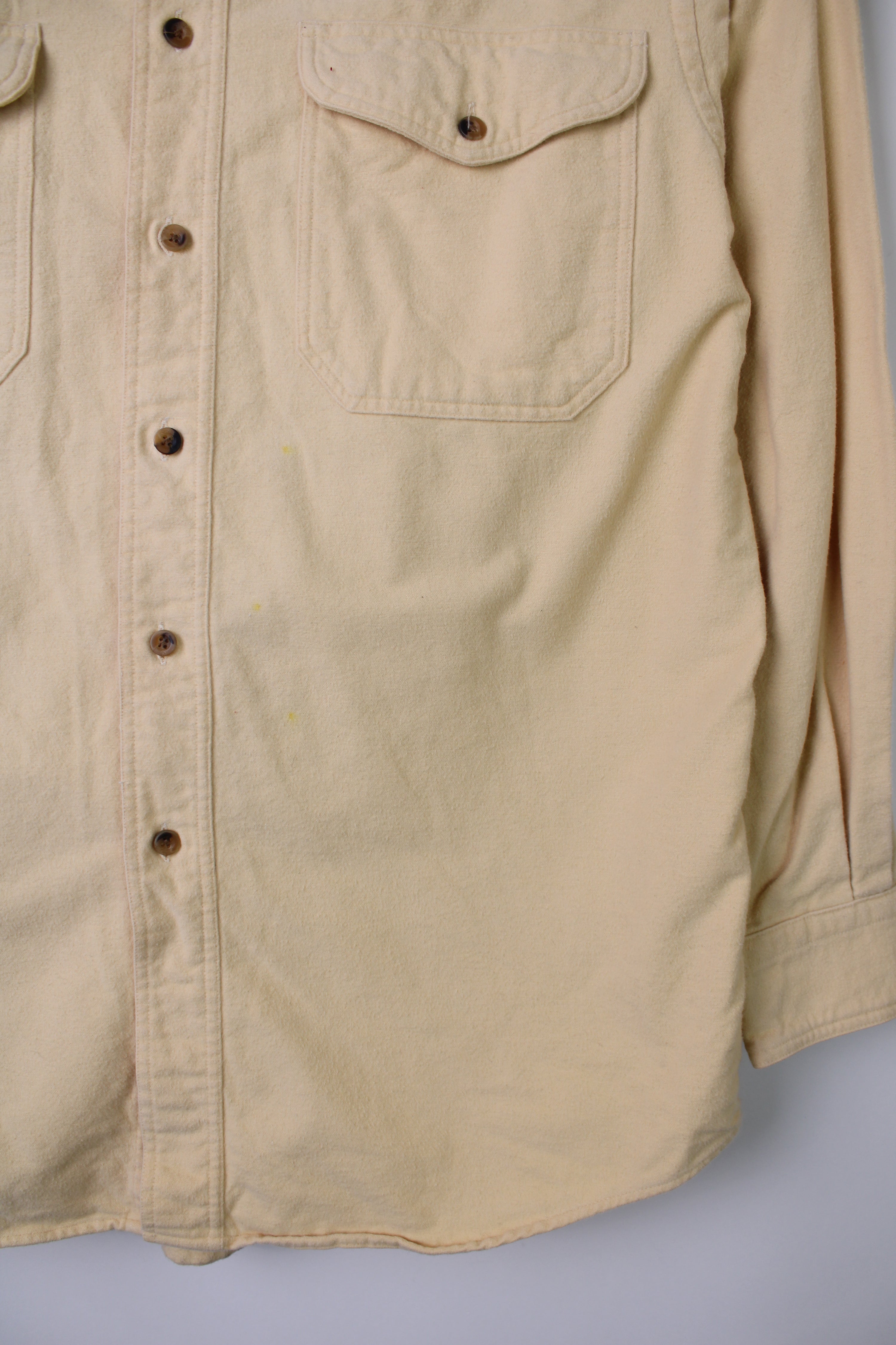 VINTAGE FLANNEL PLAID SHIRT YELLOW - M