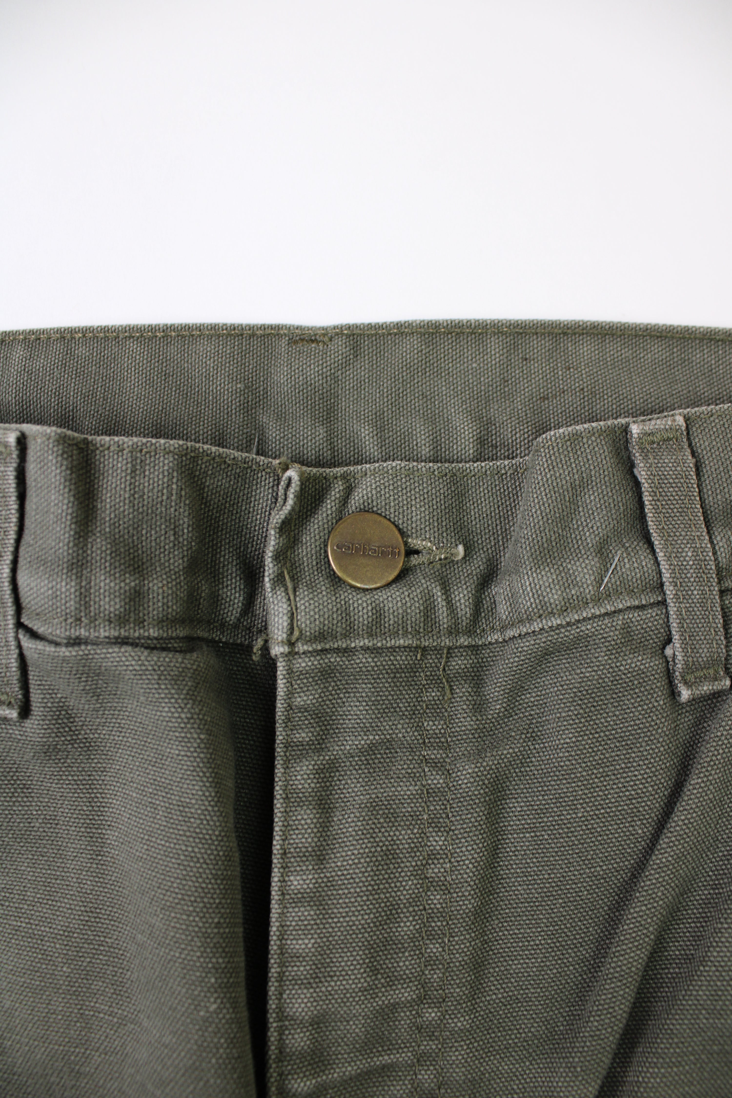 CARHARTT SINGLE KNEE FLEECE LINED PANTS GREEN MADE IN USA - 31X32