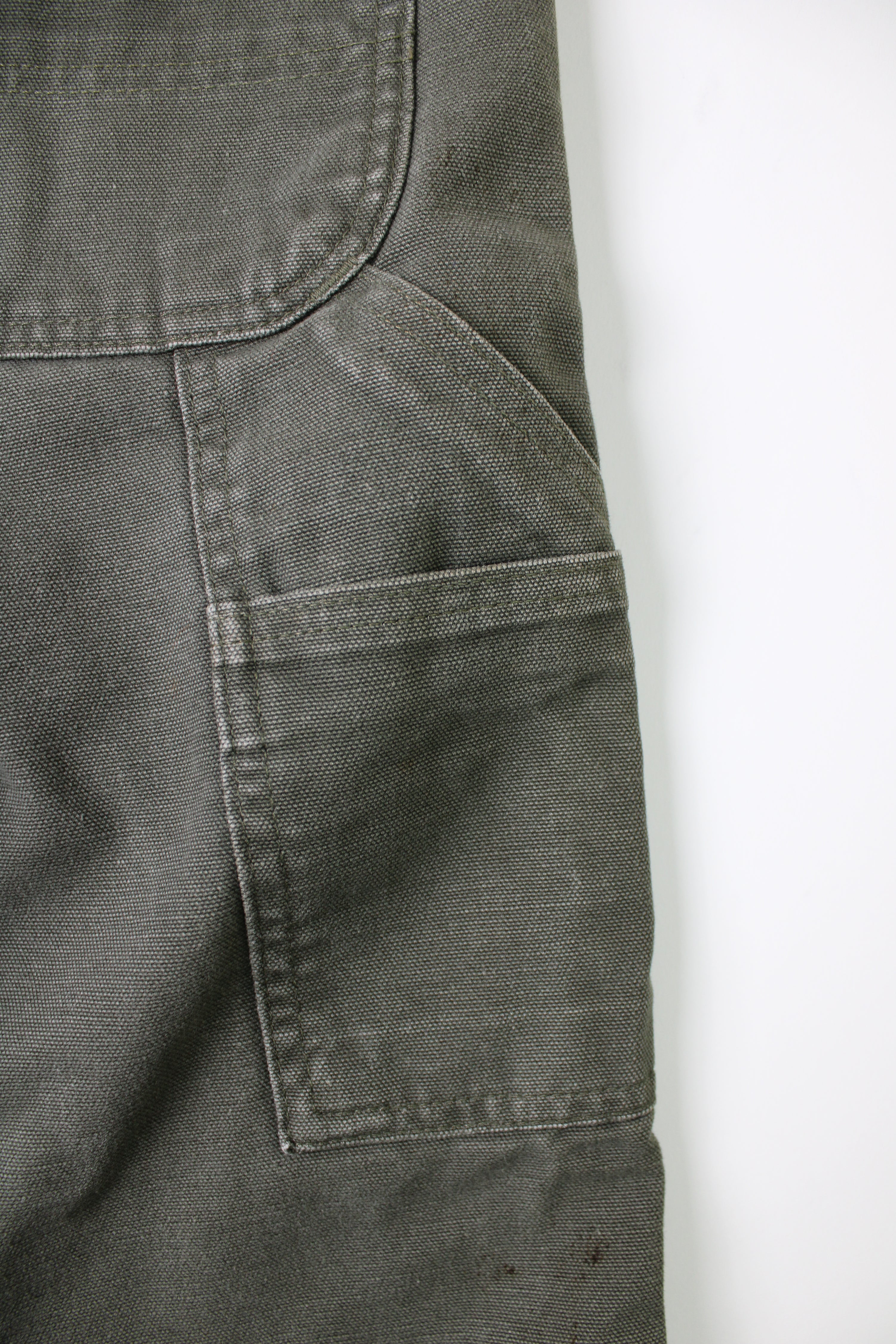 CARHARTT SINGLE KNEE FLEECE LINED PANTS GREEN MADE IN USA - 31X32