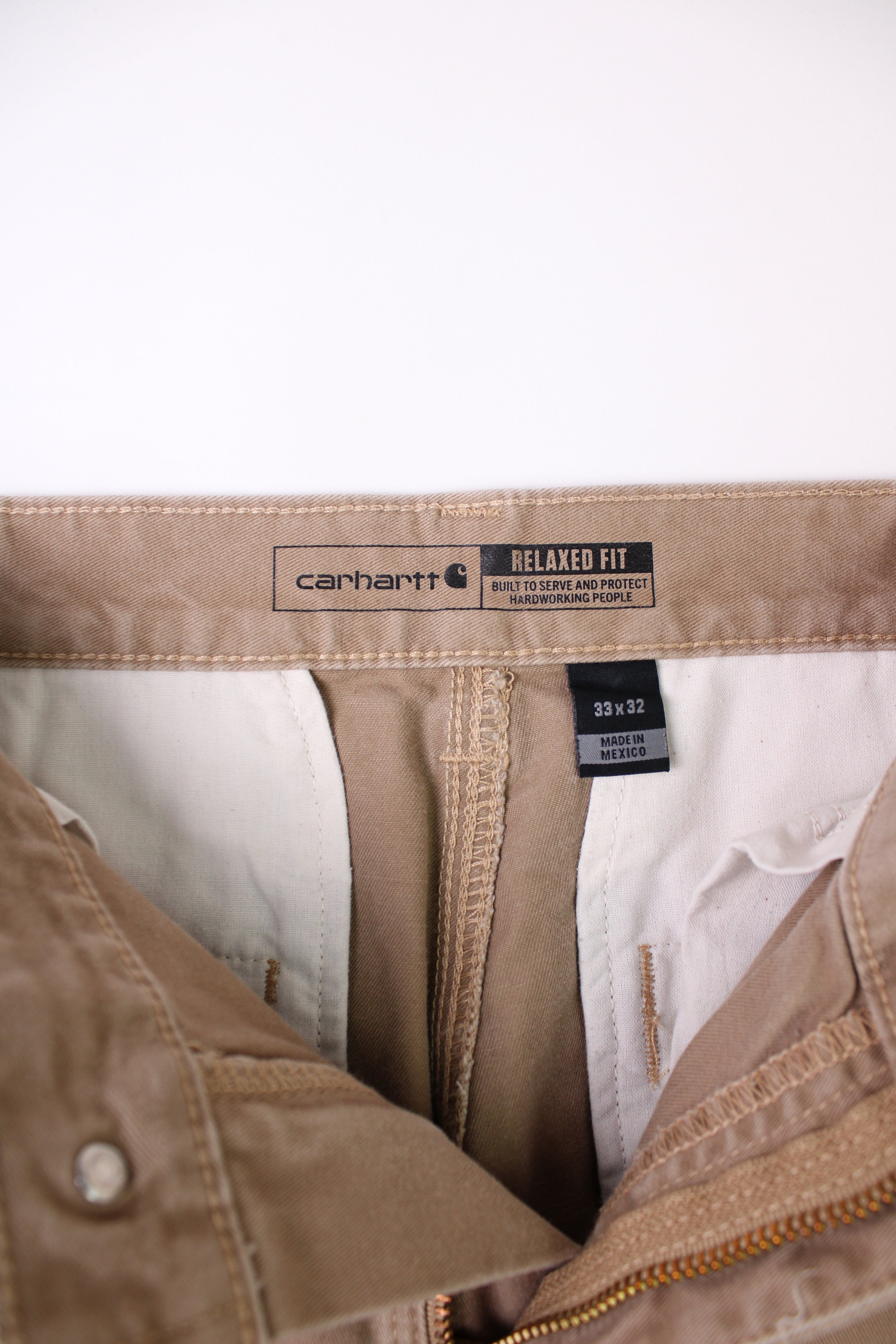 CARHARTT CARPENTER WORK PANTS BEIGE - 33X32