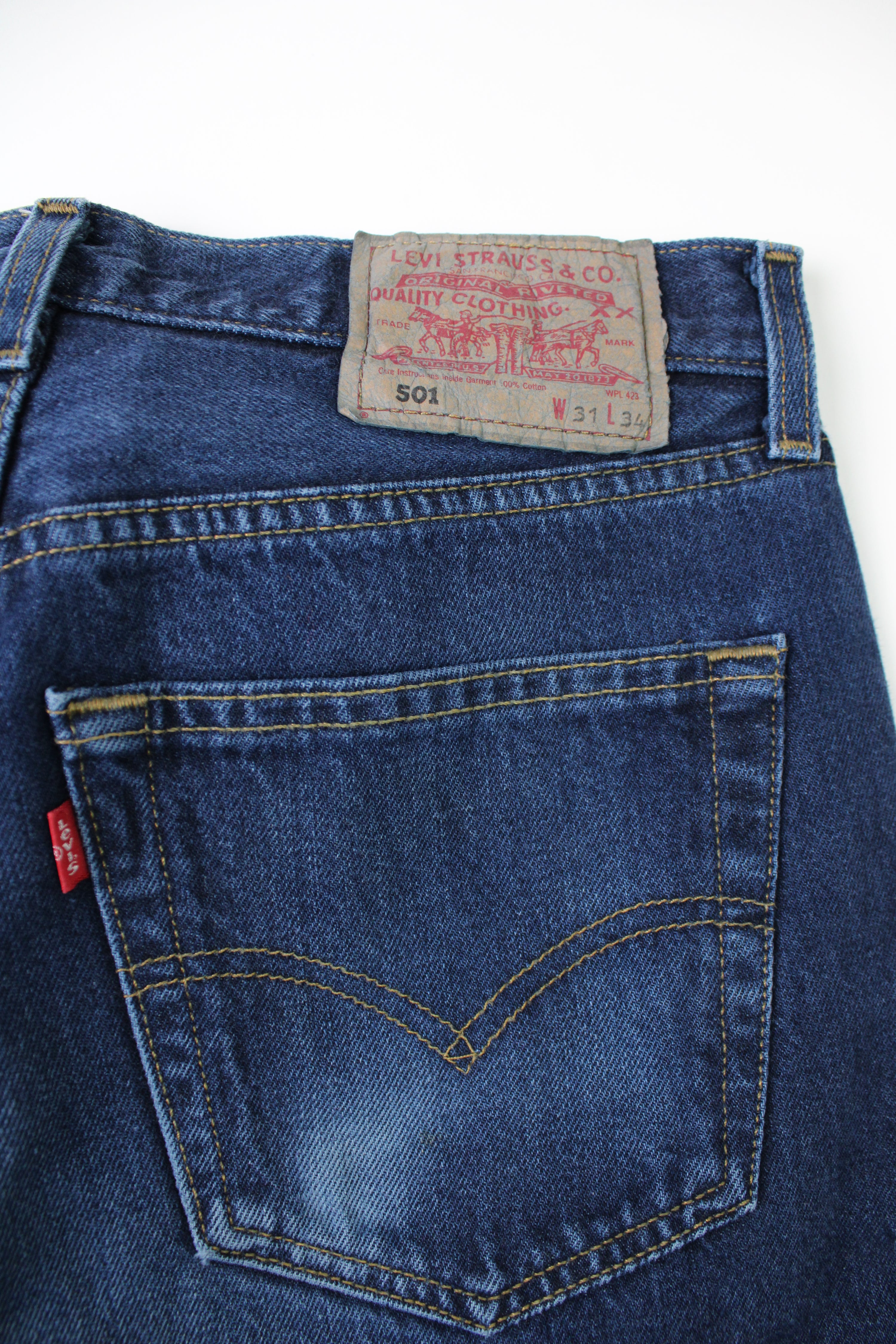 LEVIS 501 VINTAGE DARK WASH JEANS - W31