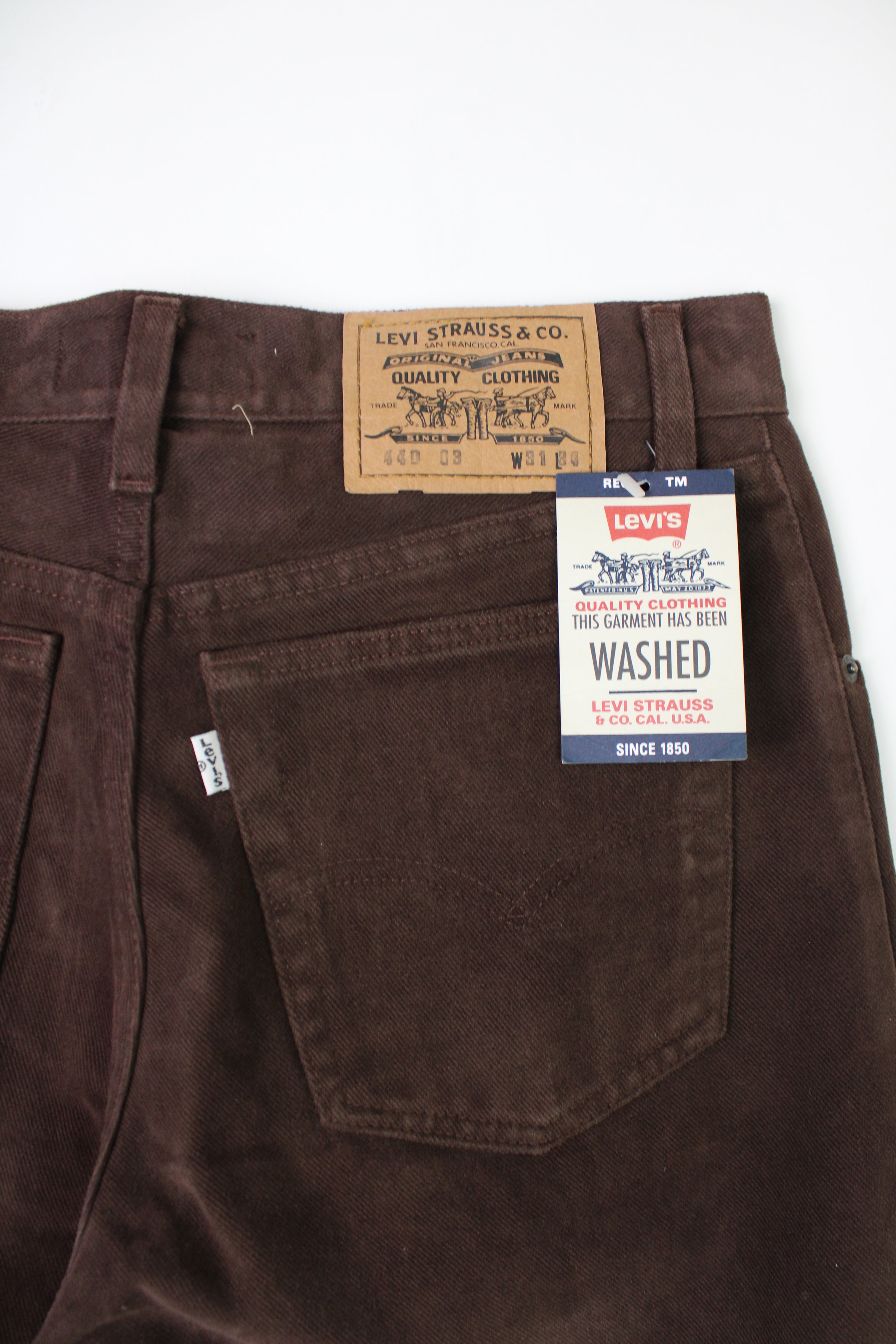 LEVIS 440 COTTON PANTS BROWN MADE IN ITALY