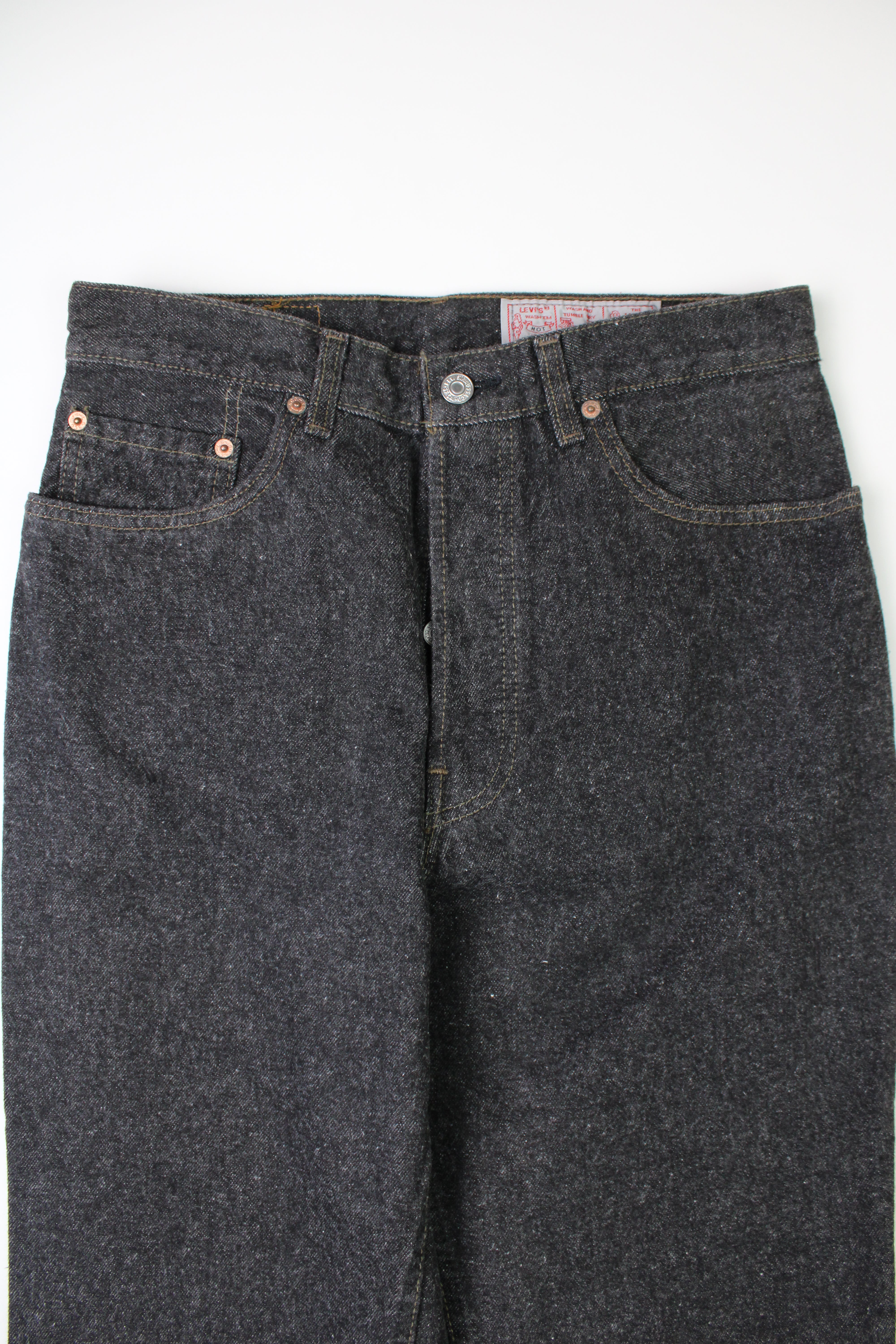 LEVIS 501 901 JEANS 501 BLACK DENIM MADE IN USA - W32 – HOLYGARMS