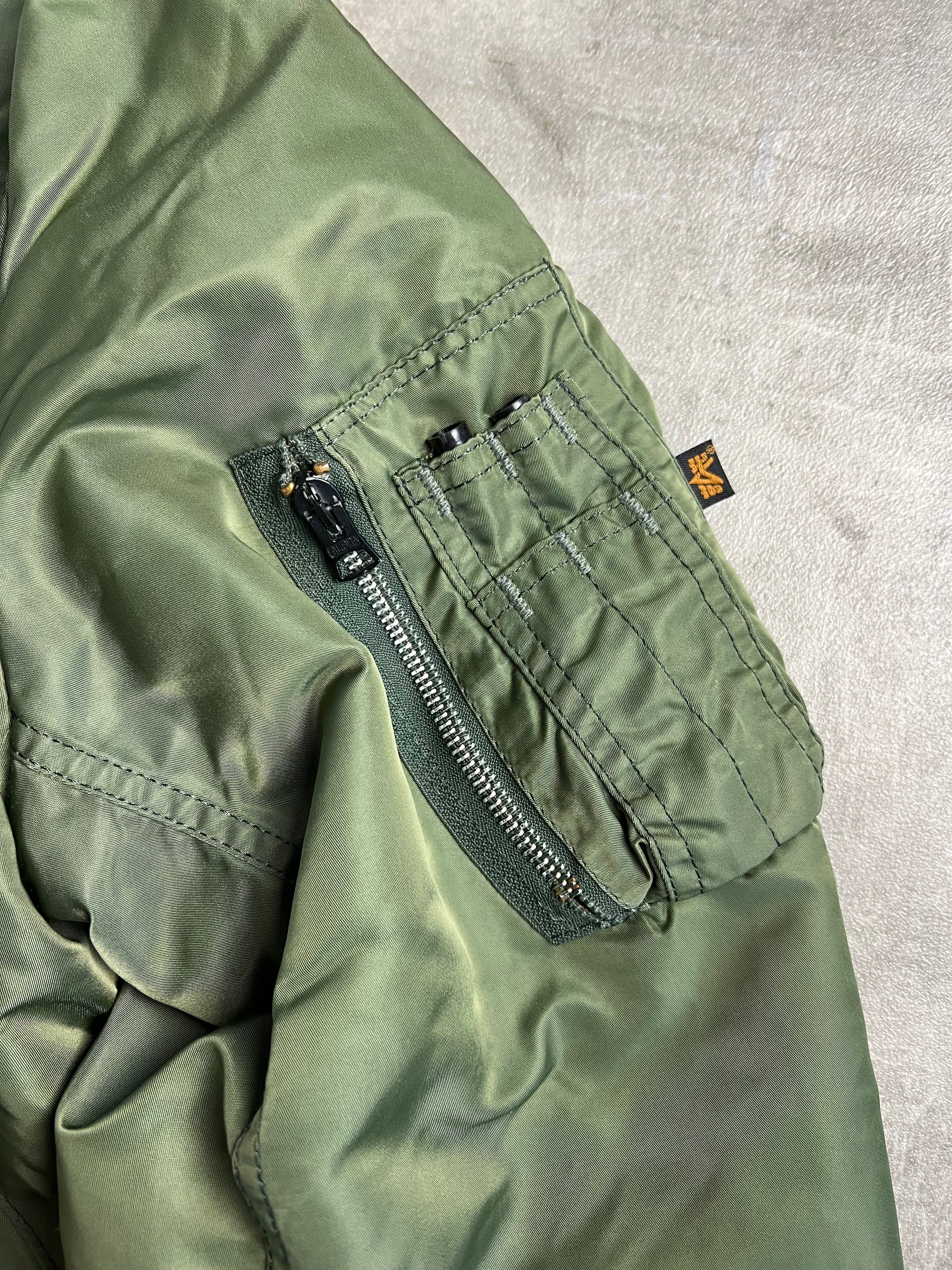 ALPHA INDUSTRIES BOMBER JACKET MA1 GREEN MADE IN USA - M